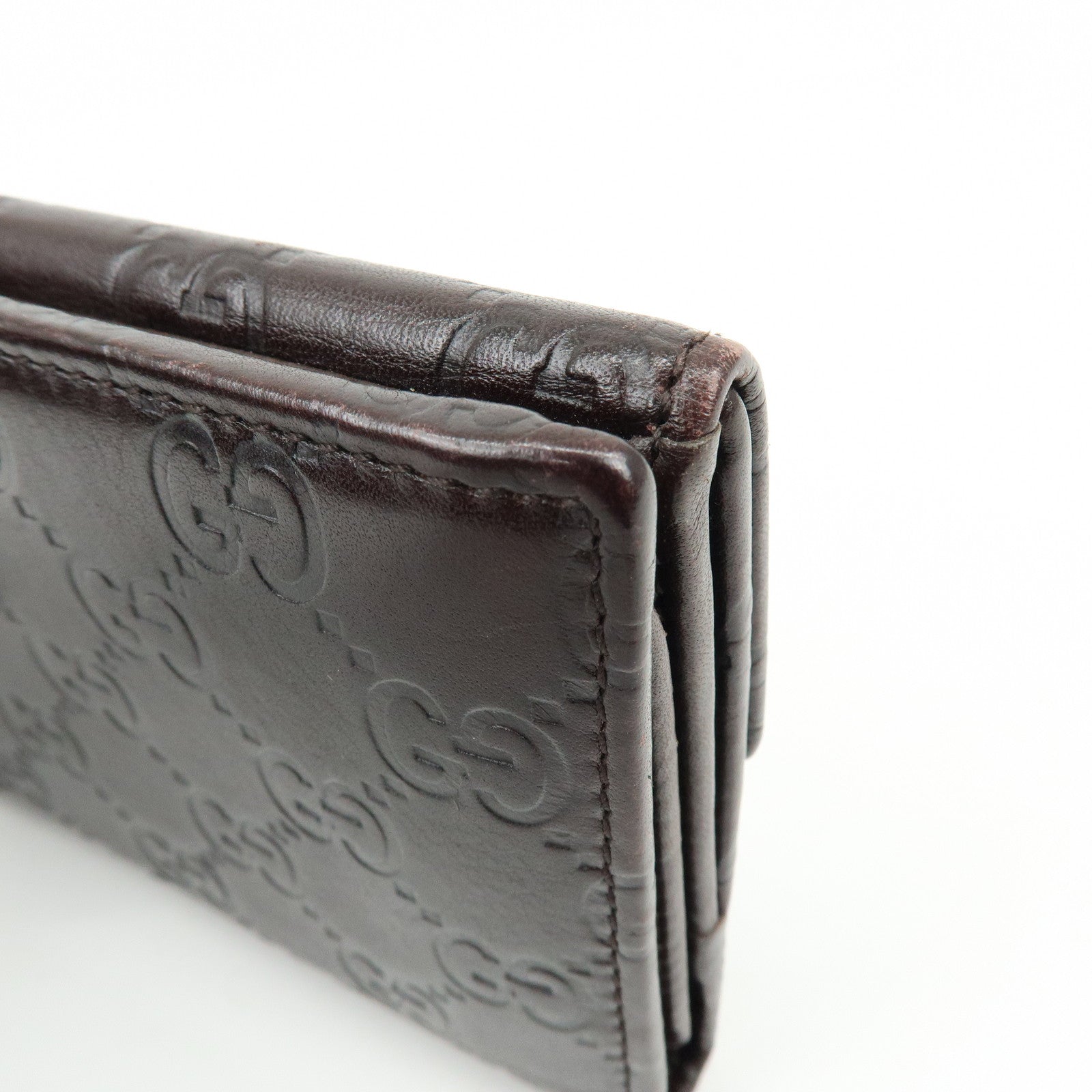 GUCCI Guccissima Leather Long Wallet Dark Brown 112715