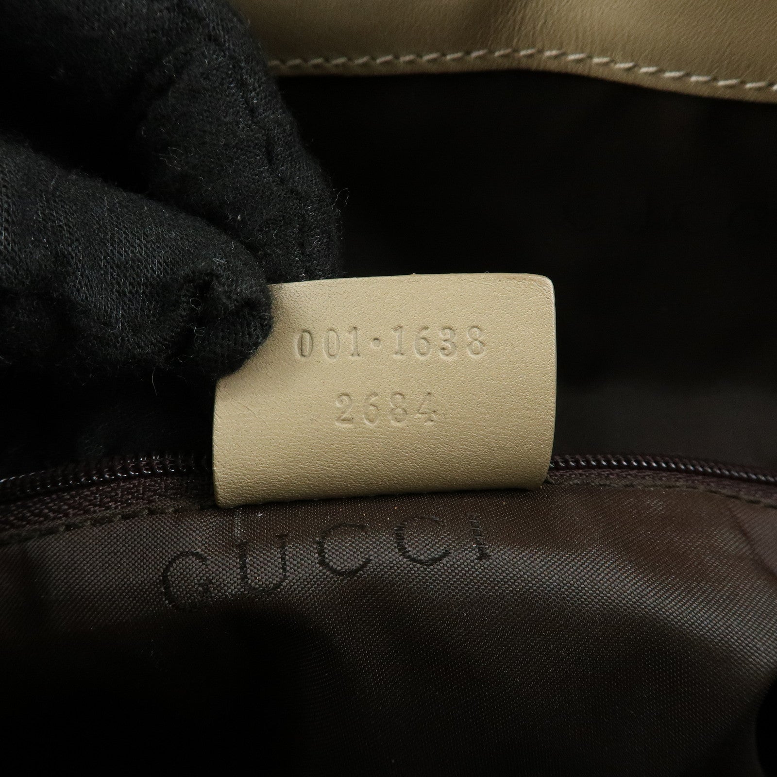 GUCCI Bamboo Leather 2Way Hand Bag Shoulder Bag Beige 001・1638・2684