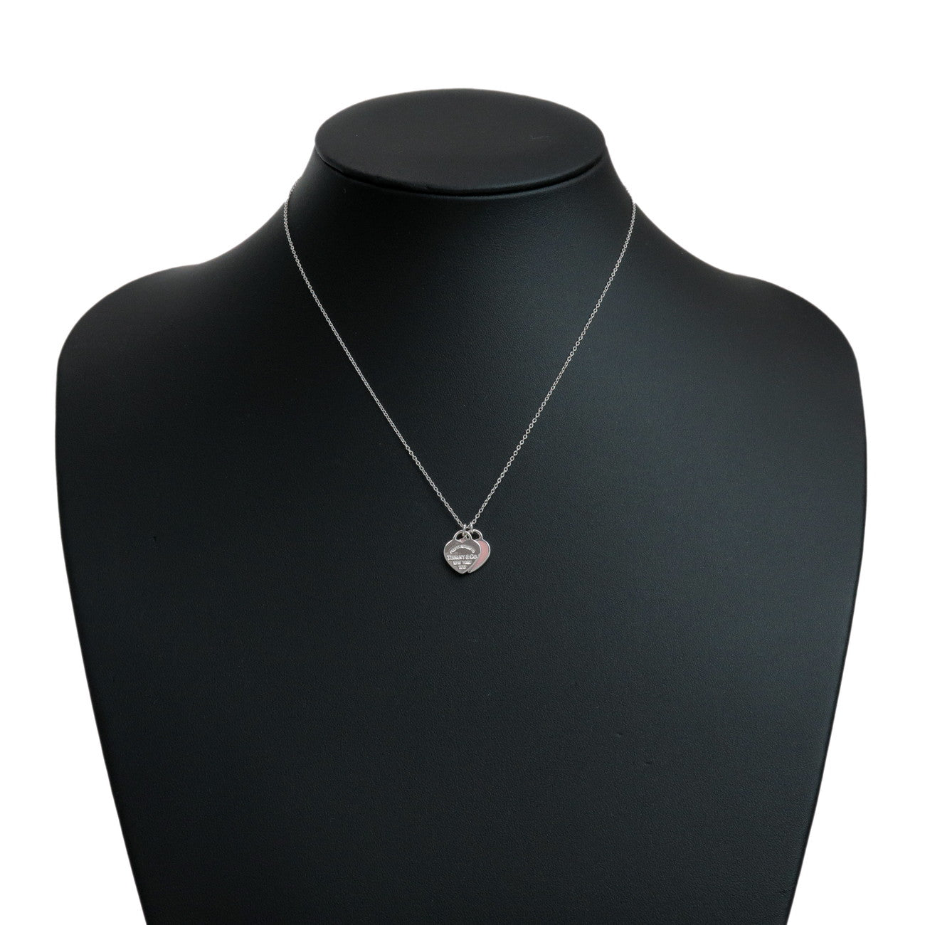 Tiffany & Co Return to Tiffany Double Heart Tag Necklace SV925 Pink