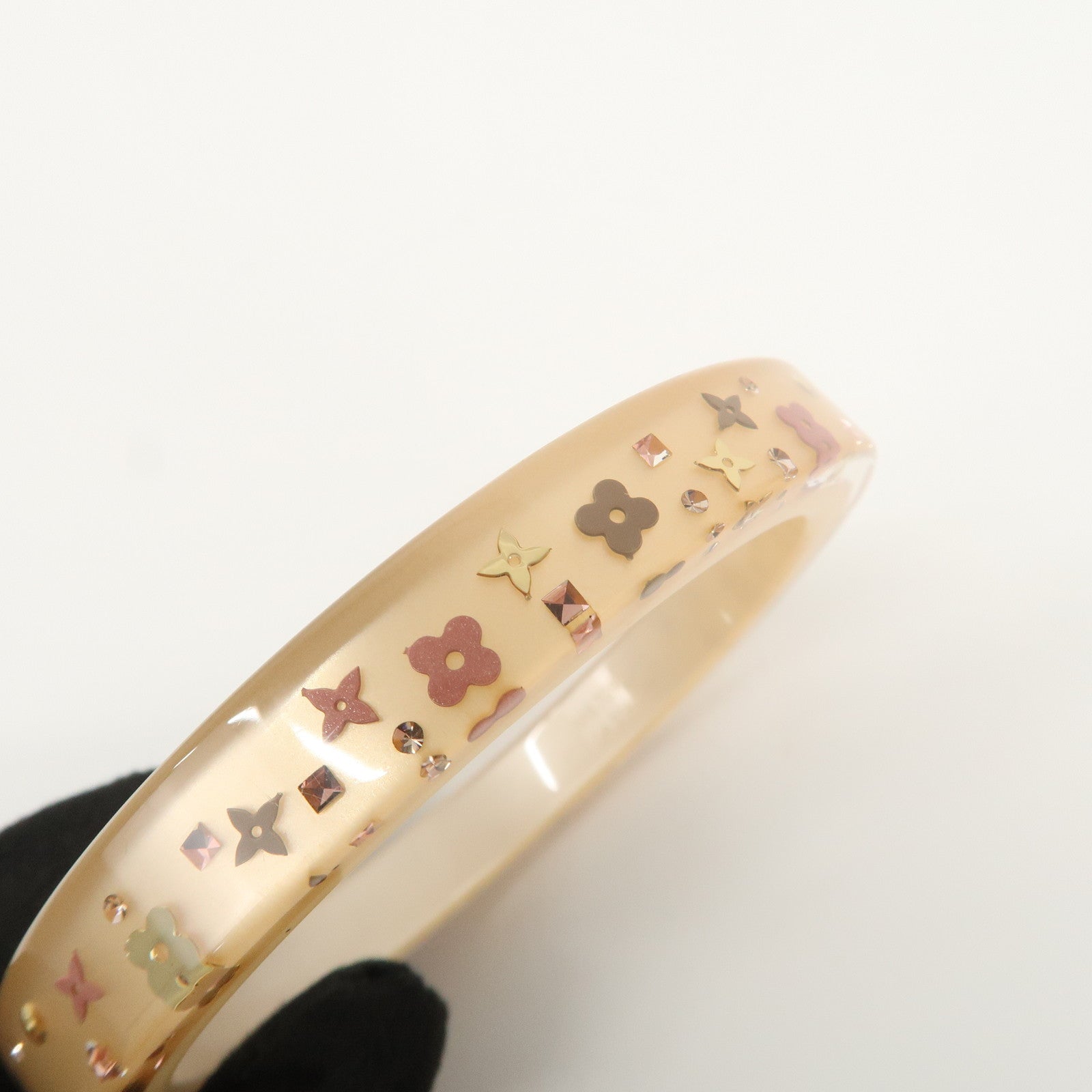 Louis Vuitton Inclusion Bracelet Bangle M Clear Pink Beige M67090