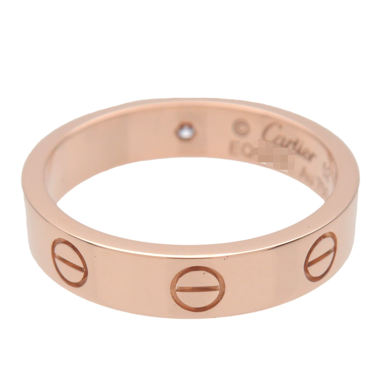 Cartier Mini Love 1P Diamond Ring #52 K18 750PG Rose Gold US6.5
