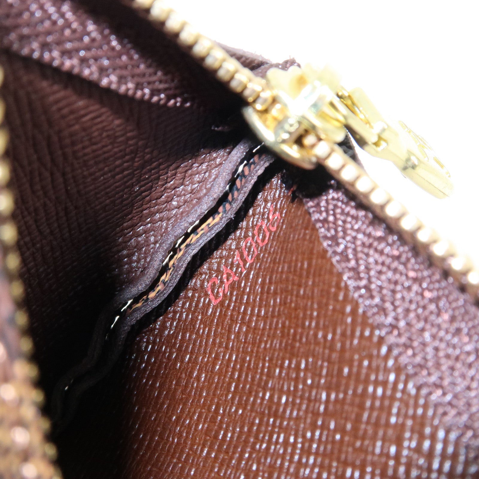 Louis Vuitton Damier Canvas Pochette Cles Coin Case Brown N62658