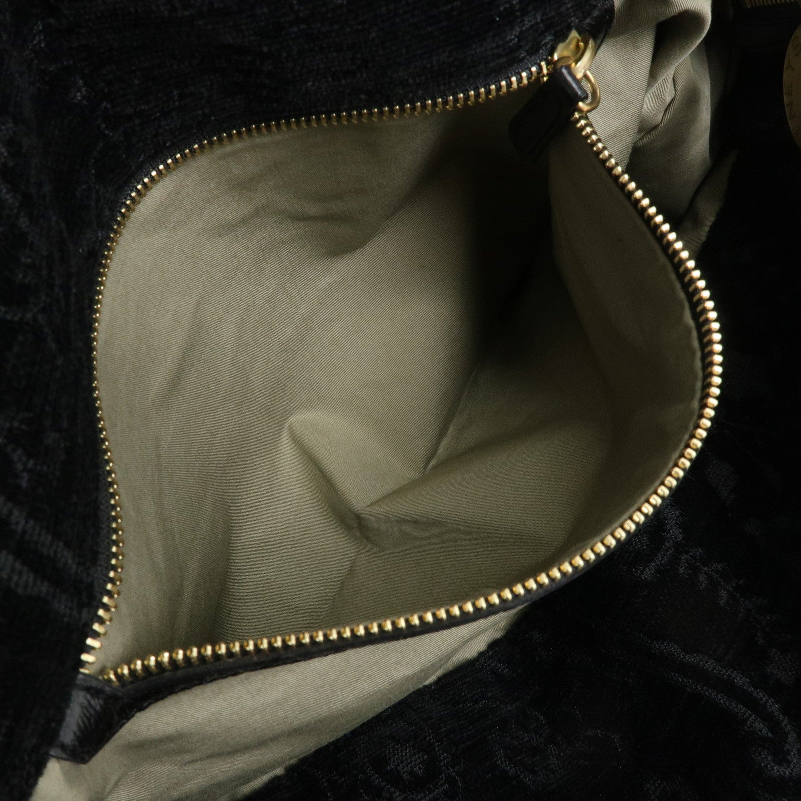 STELLA MCCARTNEY Canvas Leather Tote Hand Bag Paisley Pattern Black