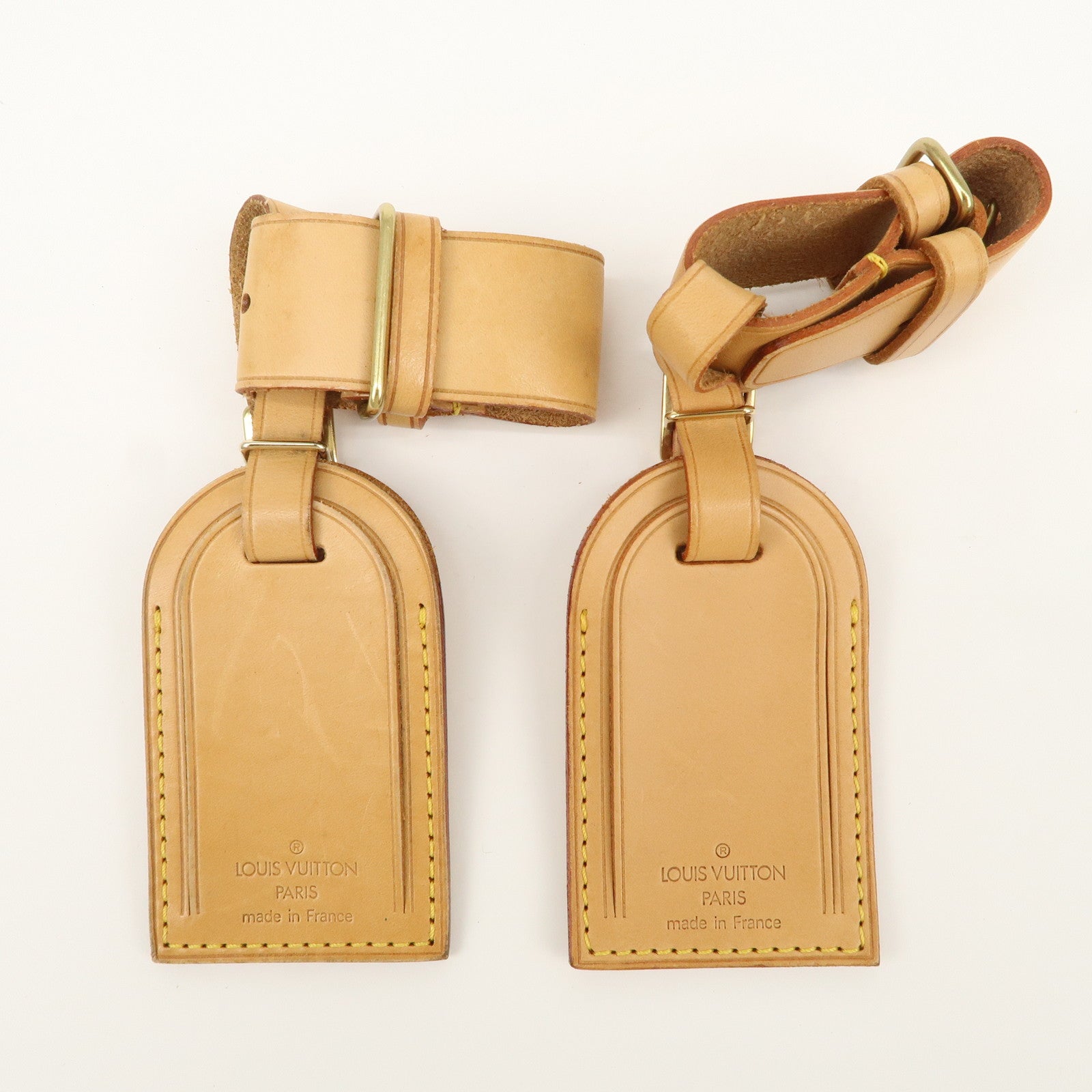 Louis Vuitton Set of 10 Leather Name Tag & Poignet Natural Used