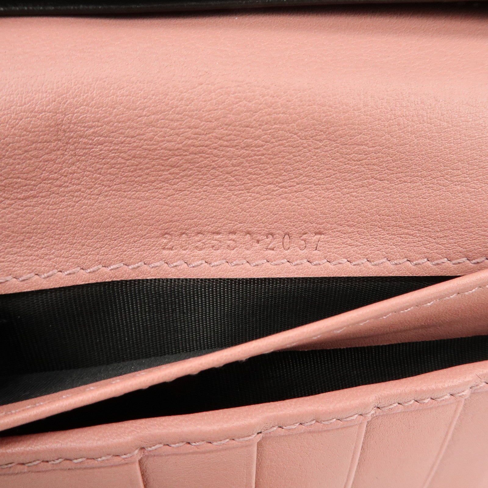 GUCCI Lovely Heart GG Canvas Leather Bi-fold Long Wallet 203550