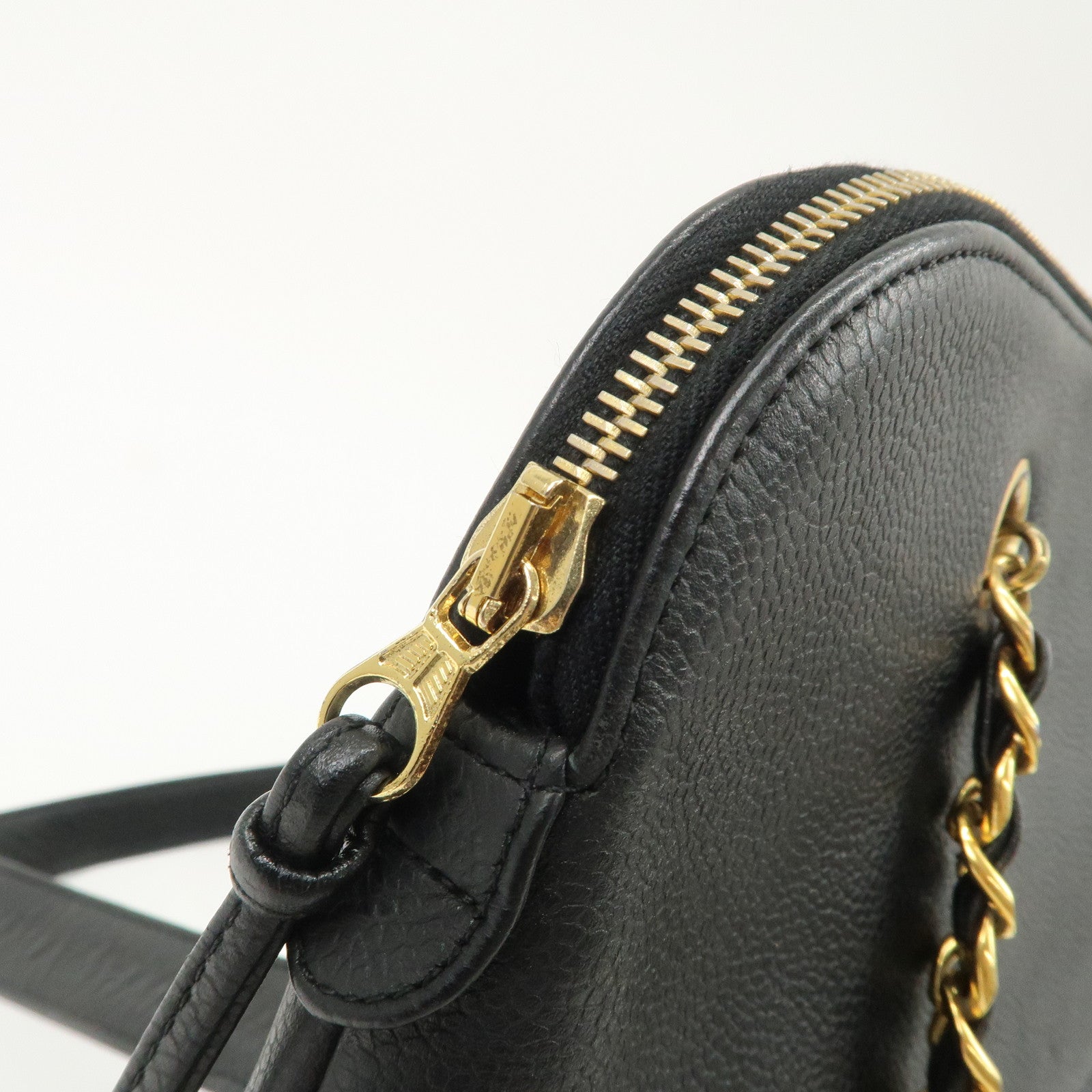 CHANEL COCO Mark COCO Ball Leather Chain Tote Bag Black A03578