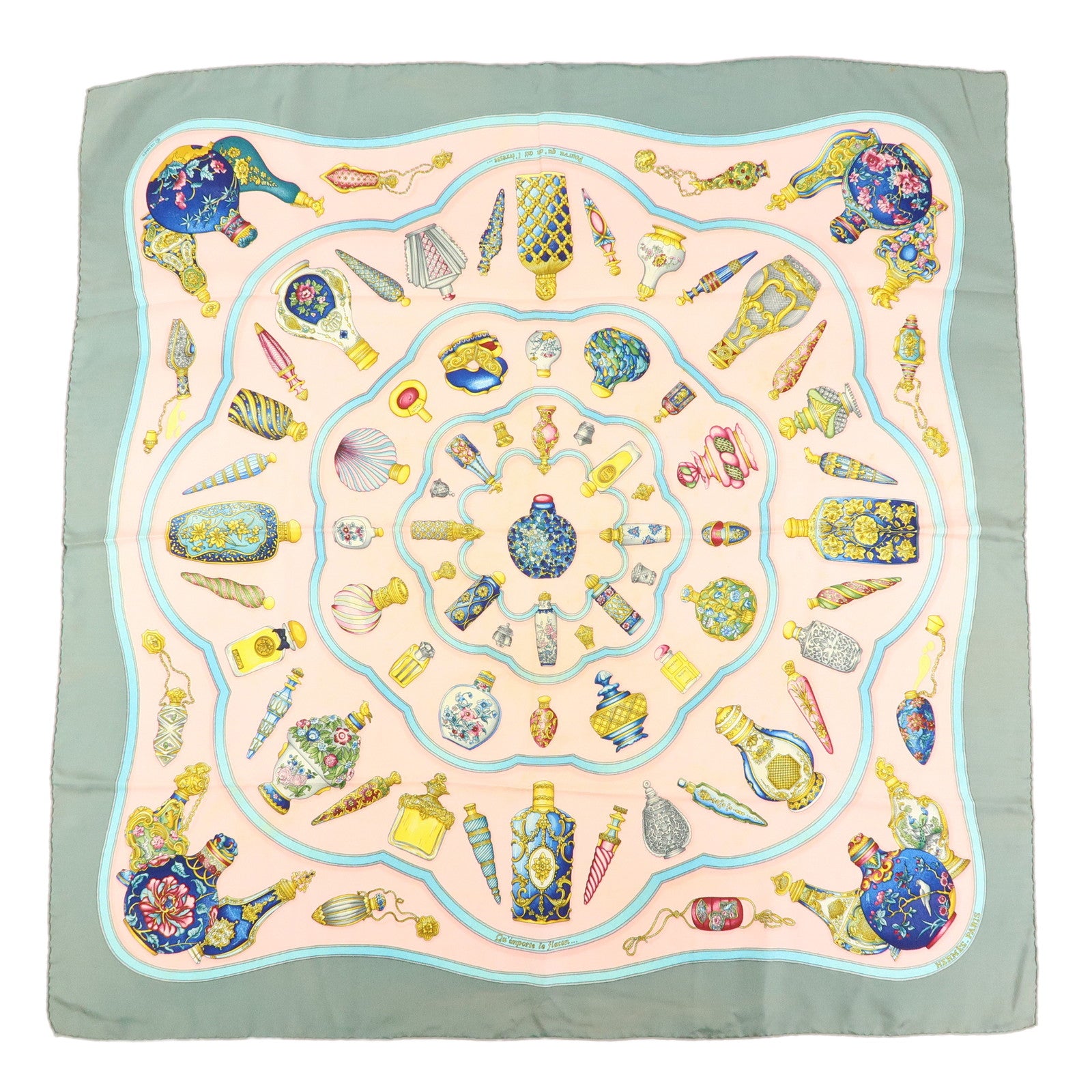 HERMES Carre 90 Silk 100% Scarf Pourvu qu'on ait l'ivresse Pink