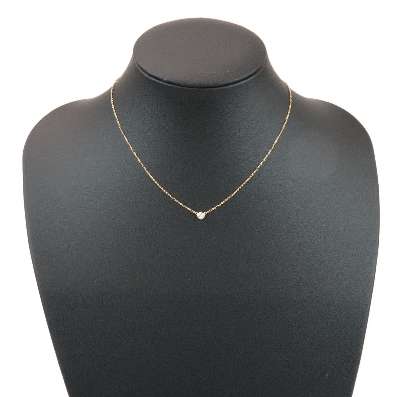 Tiffany & Co By The Yard 1P Diamond Necklace K18 750YG Yellow Gold