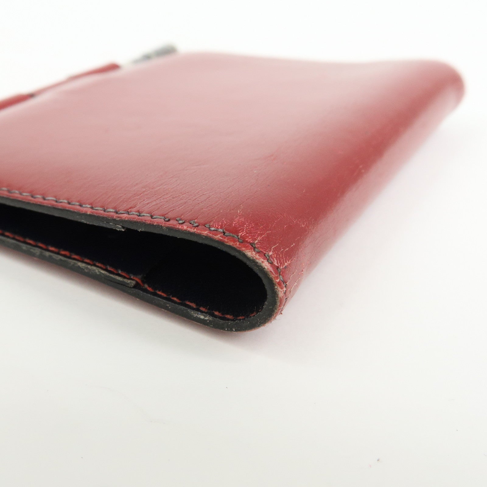 HERMES Box Calf Leather Agenda PM Planner Cover 〇Q Stamped Red