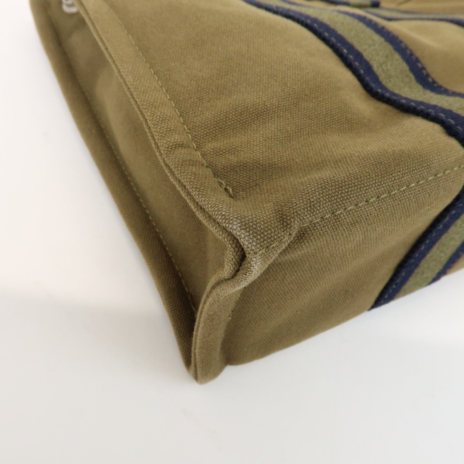 HERMES Canvas Fourre tout PM Hand Bag Tote Bag Khaki