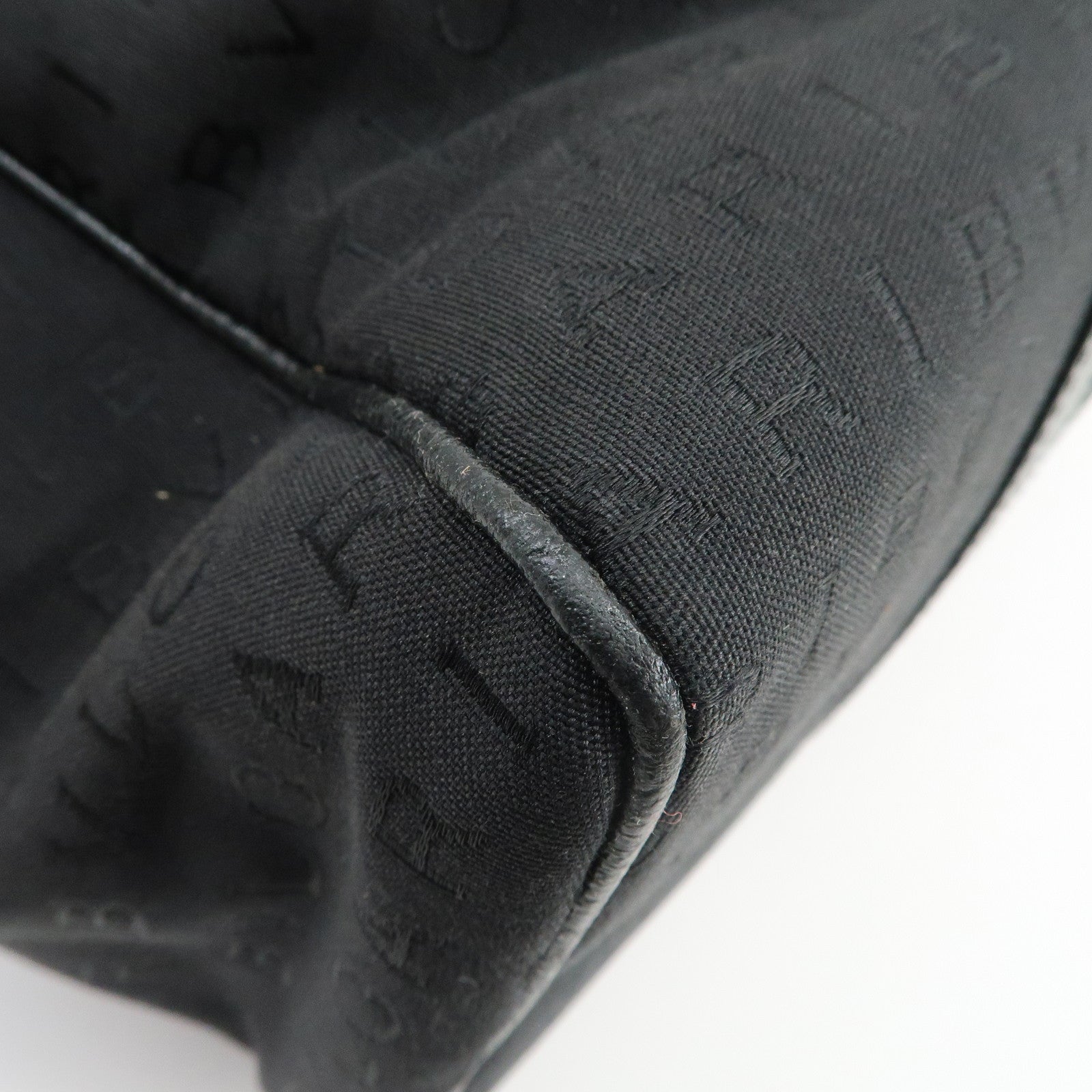 BVLGARI Logomania Canvas Leather Tote Bag Shoulder Bag Black