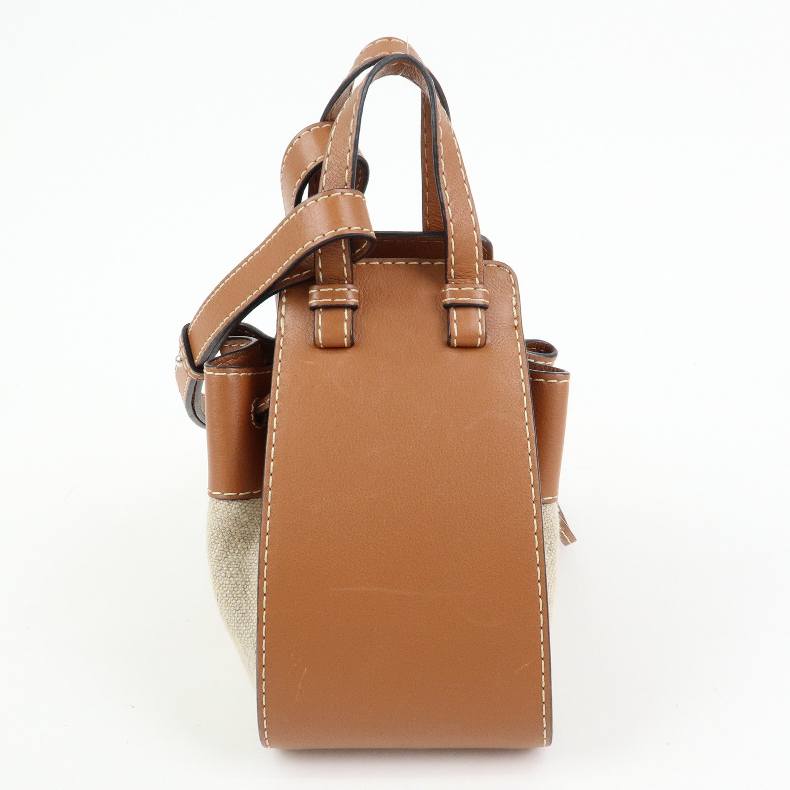 LOEWE Anagram Hammock Cotton Calf Leather Drawstring Mini 2Way Bag