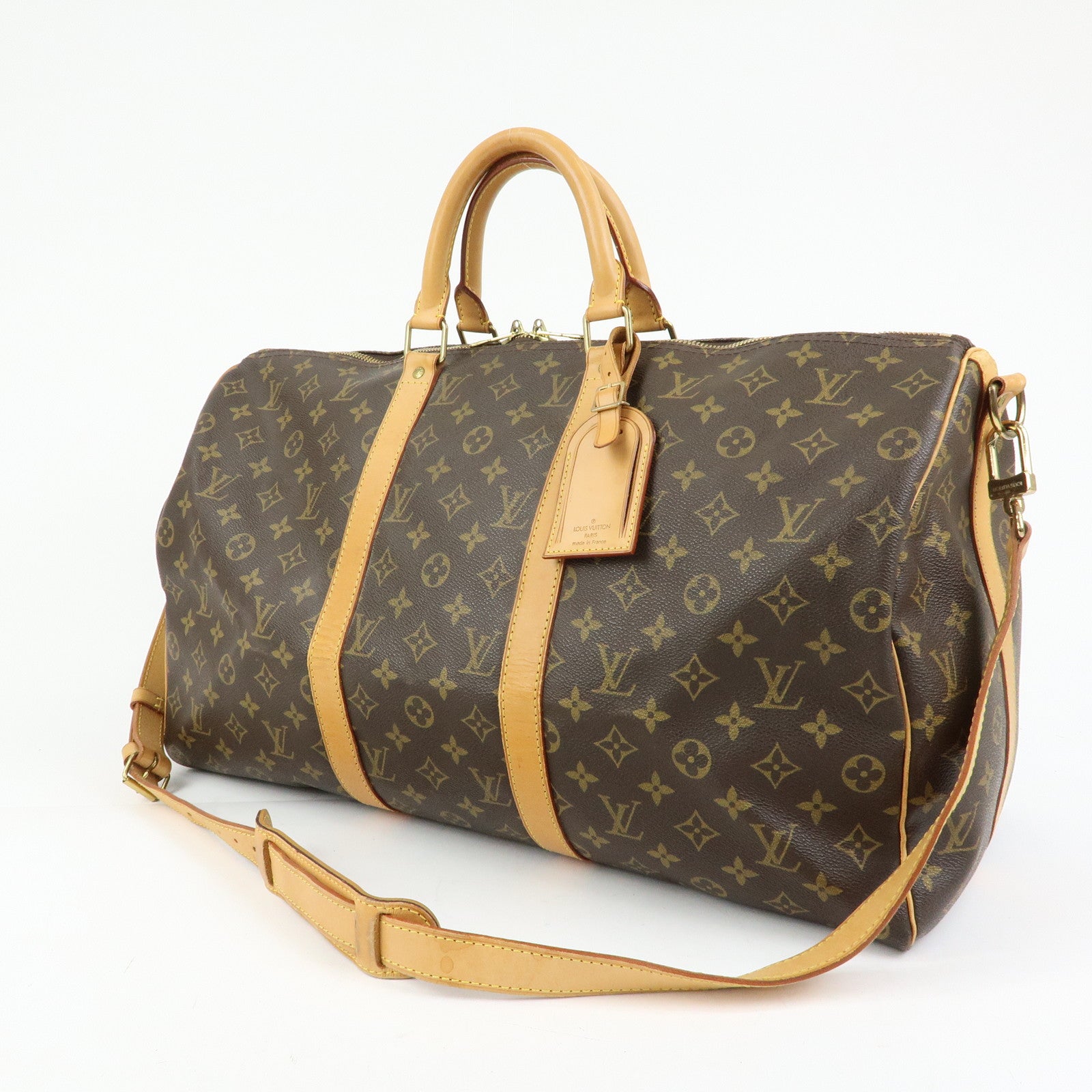 Louis Vuitton Monogram Keep All Bandouliere 50 Boston Bag M41416