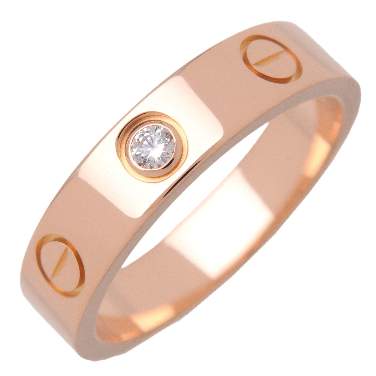 Cartier Mini Love 1P Diamond Ring K18 750PG #48 US4.5 B4050748