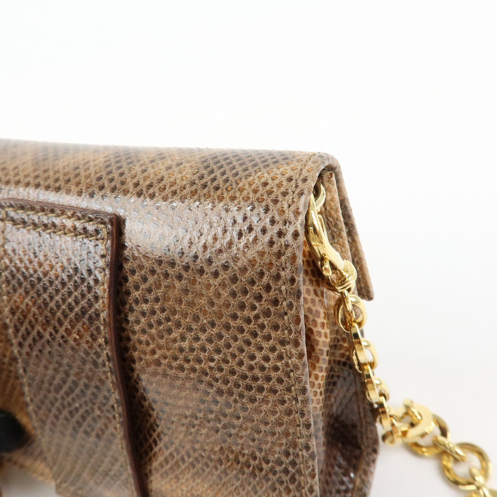 Ferragamo Gancini Embossed Leather 2Way Mini Shoulder Bag Brown
