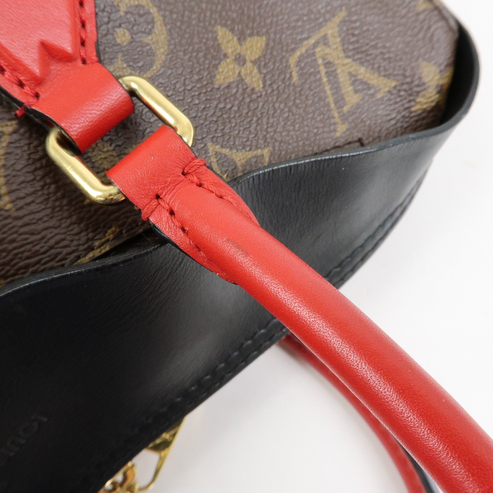 Louis Vuitton Monogram Tuileries Tote 2Way Bag Brown Red M41454