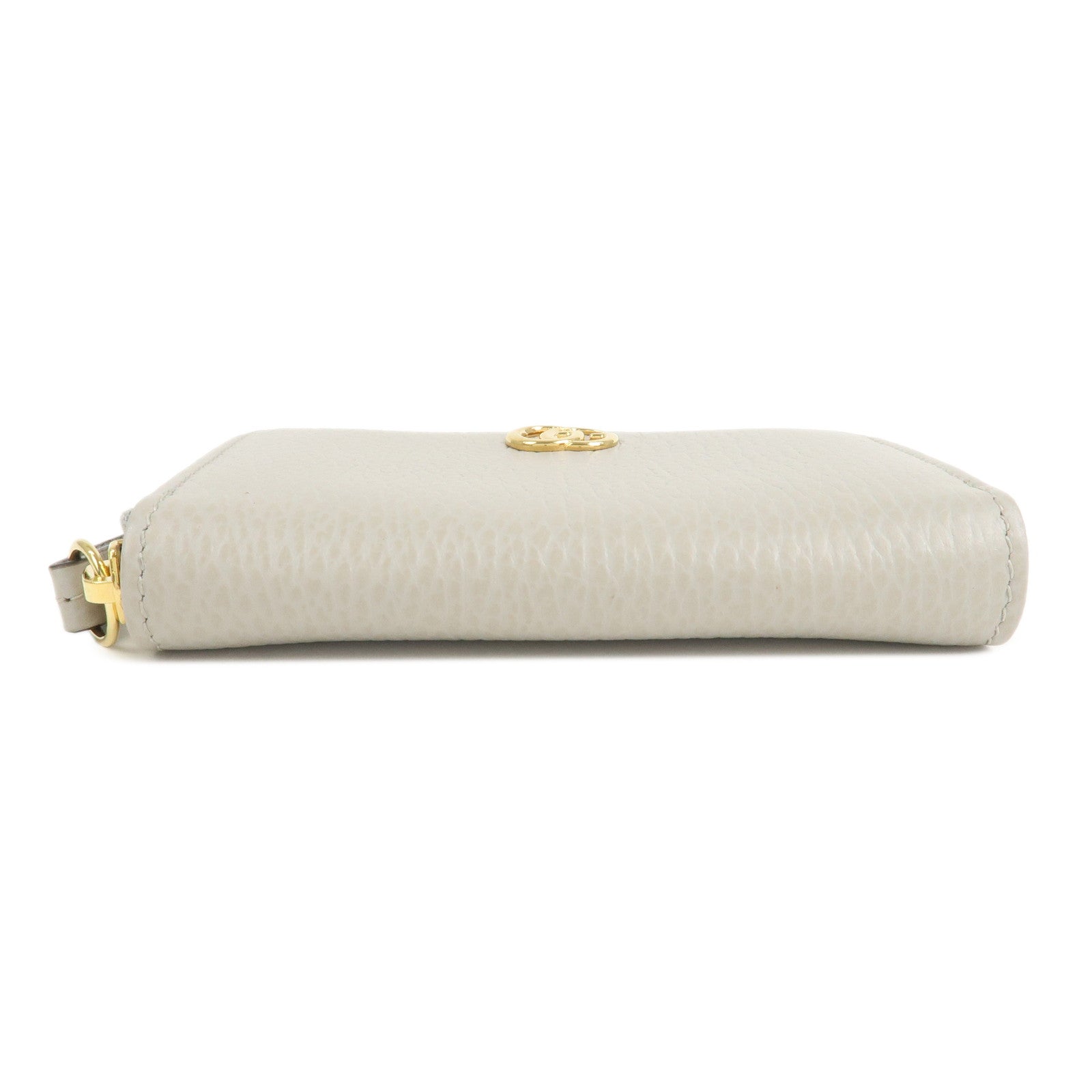 GUCCI GG Marmont Leather Round Zippy Coin Case Grey 644412