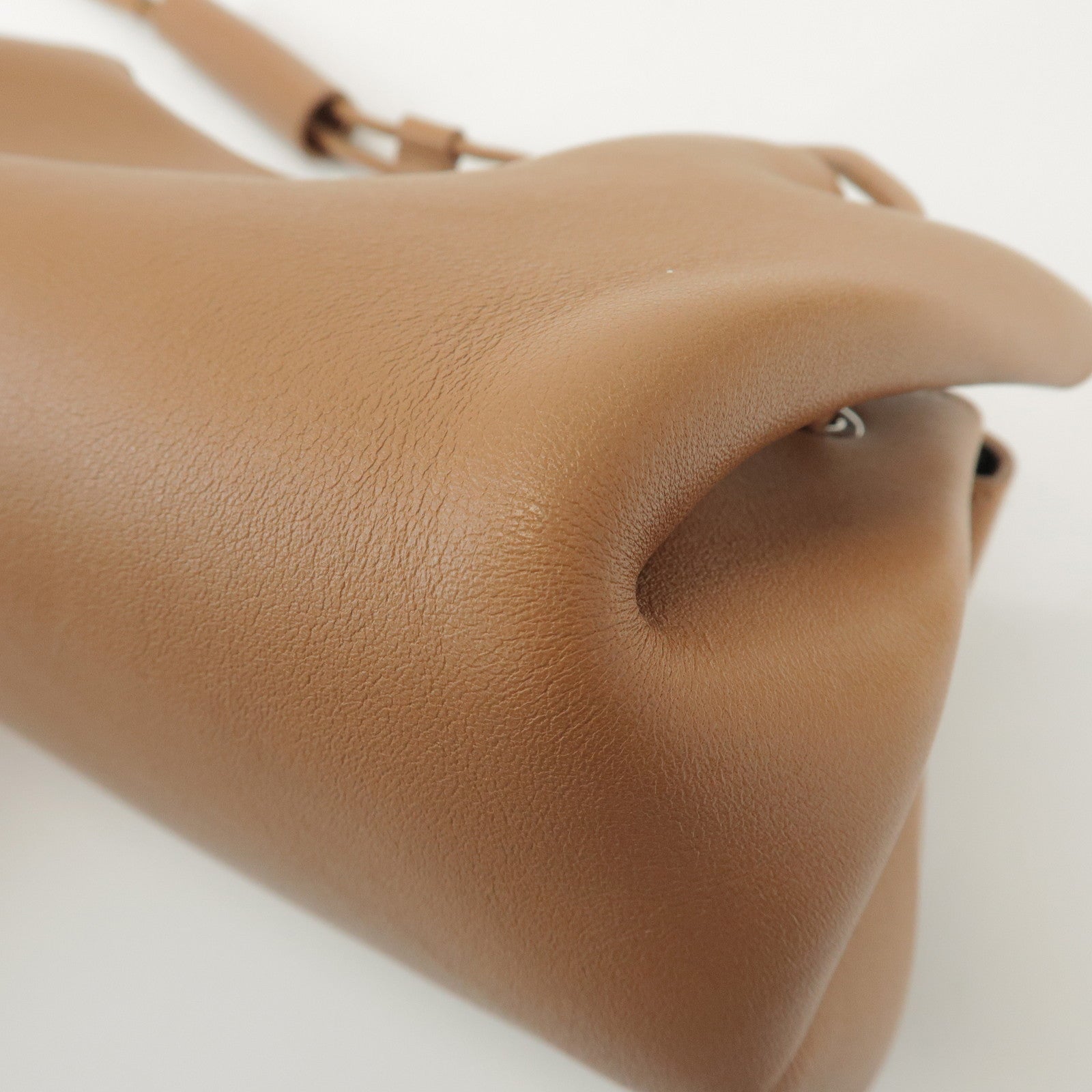 JIL SANDER Drawstring Leather Shoulder Crossbody Bag Light Brown