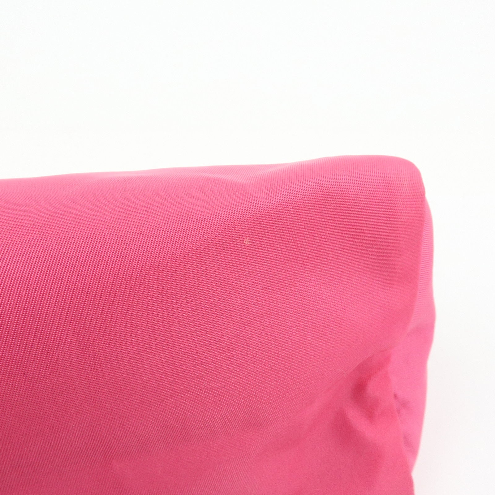 PRADA Triangle Logo Nylon Leather Cosmetic Wristlet Pouch Pink