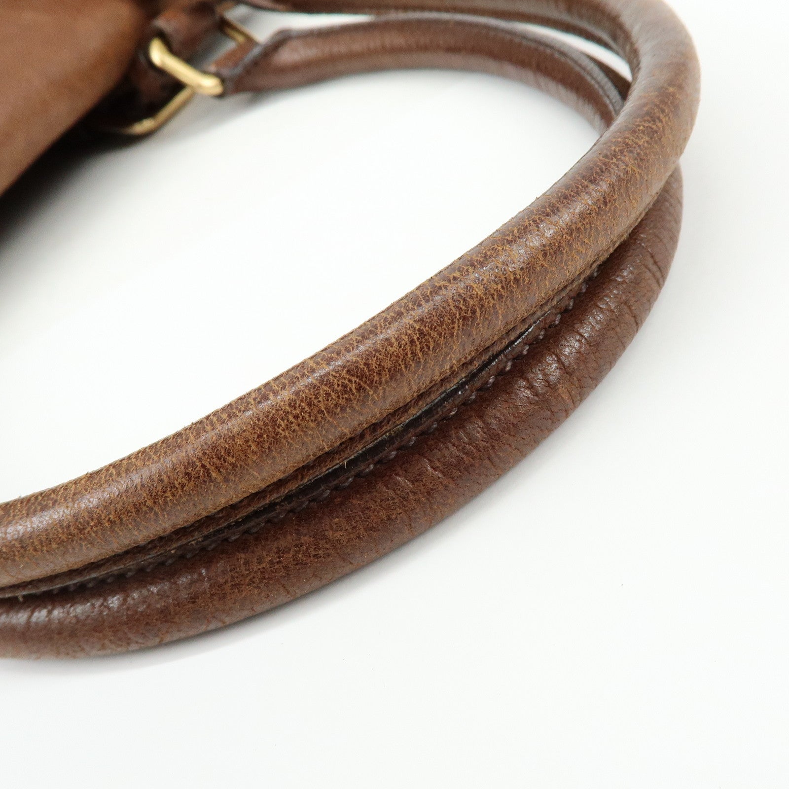 PRADA Leather Shoulder Bag Hand Bag Brown BR3130