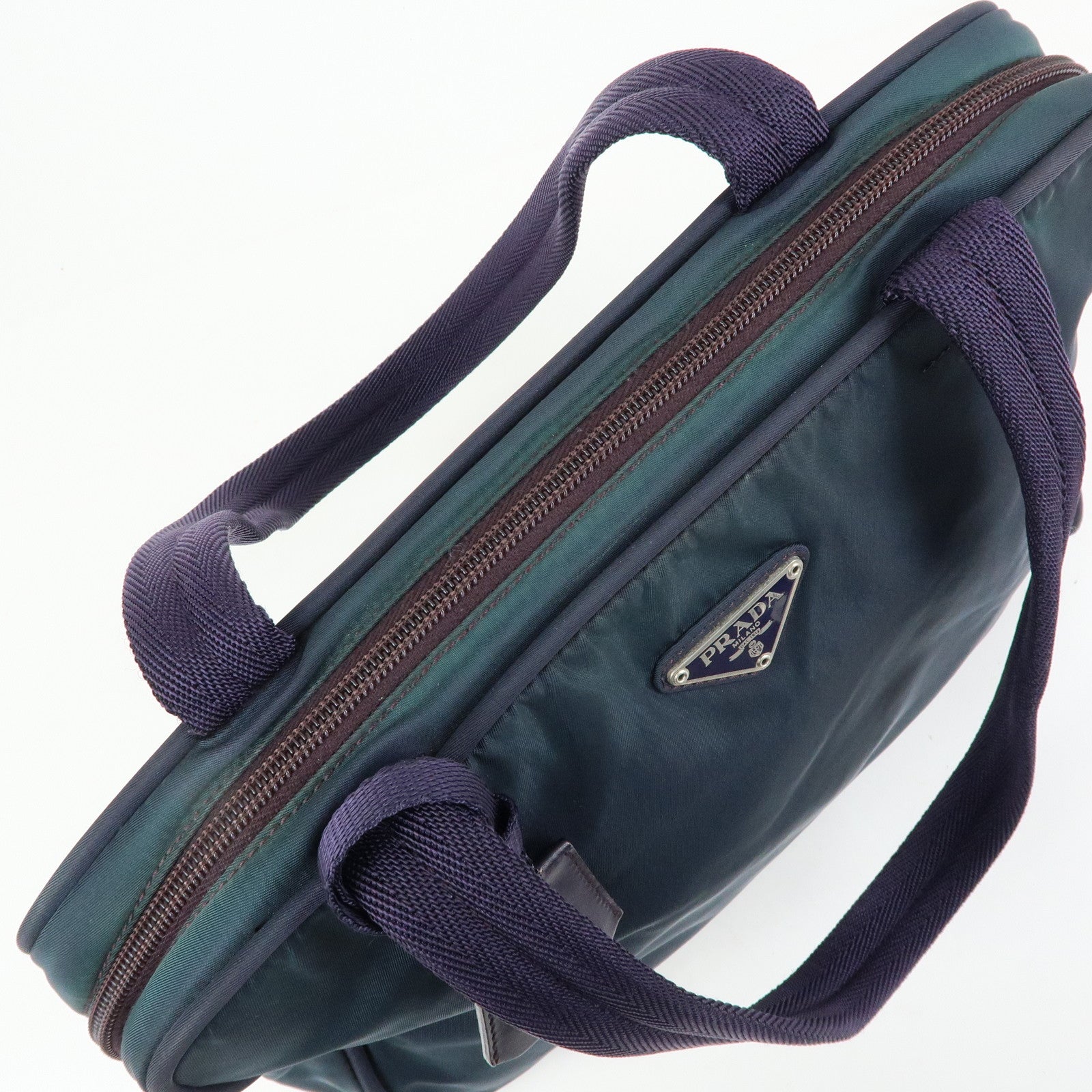 PRADA Triangle Logo Nylon Tote Bag Hand Bag Shoulder Bag Purple