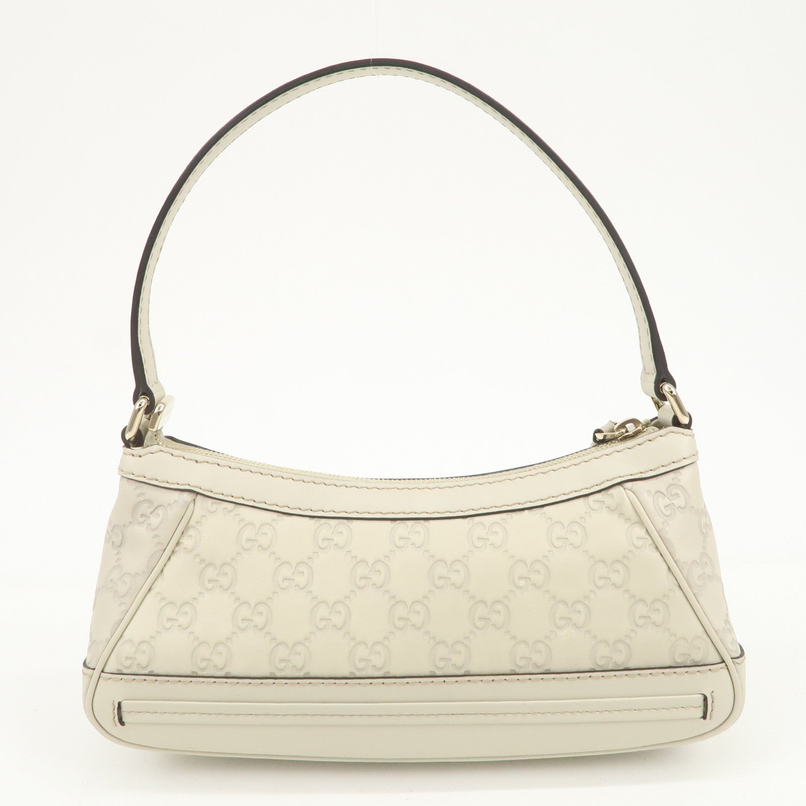 GUCCI Guccissima Mayfair Interlocking G Leather Shoulder Bag Ivory