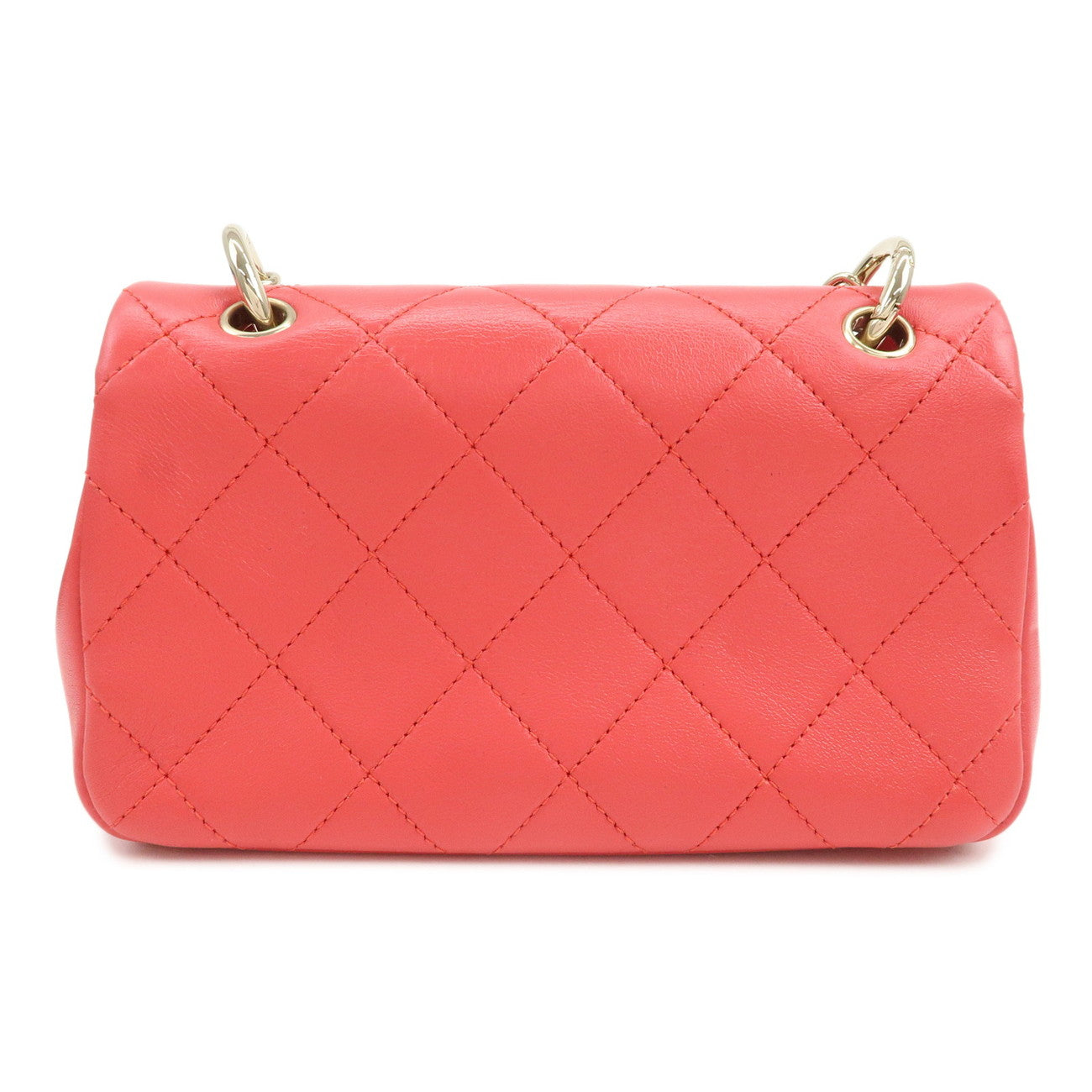 CHANEL Mini Matelasse Lamb Skin Chain Shoulder Crossbody Bag Pink