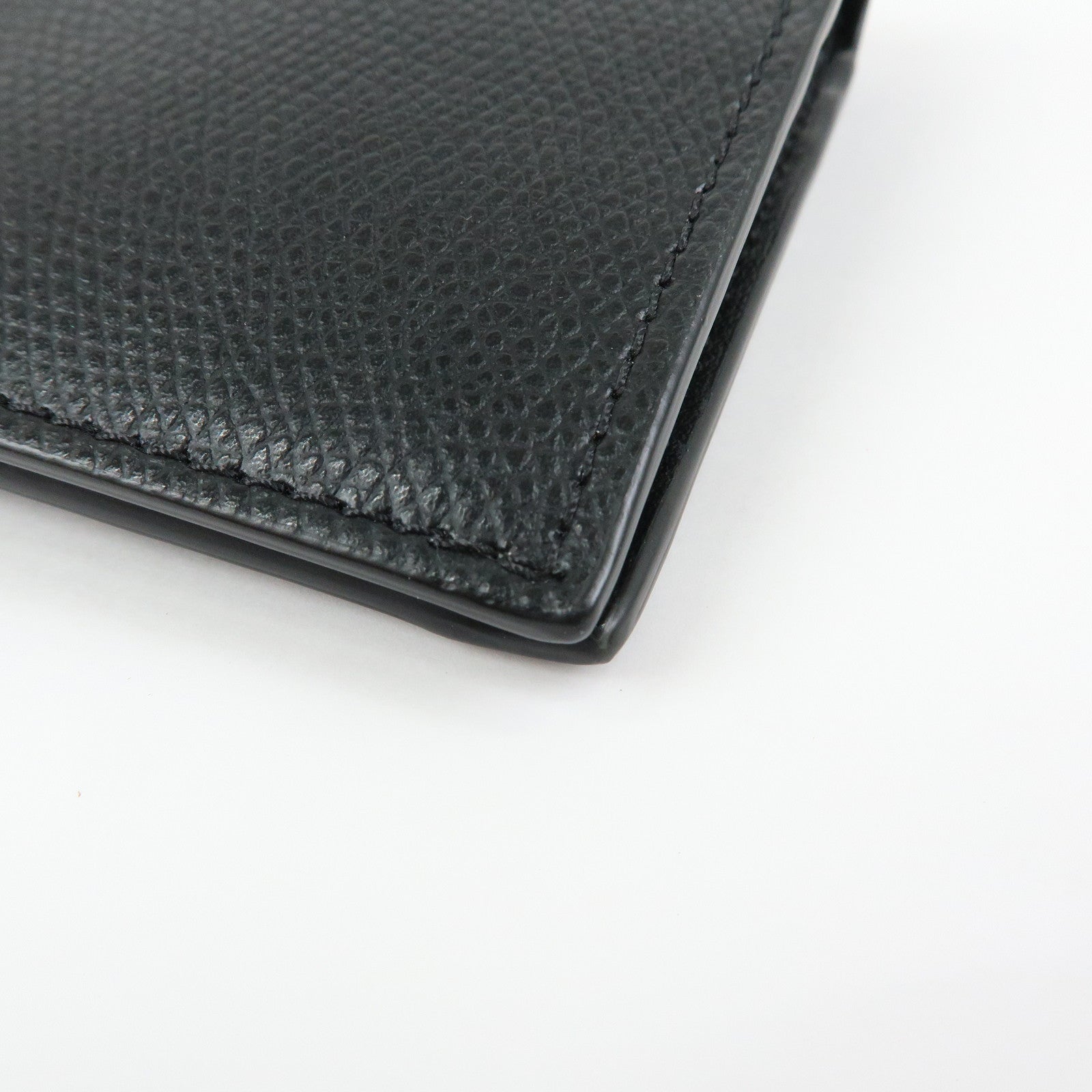 FENDI F IS FENDI Leather Bi-fold Compact Wallet Black 8M0387