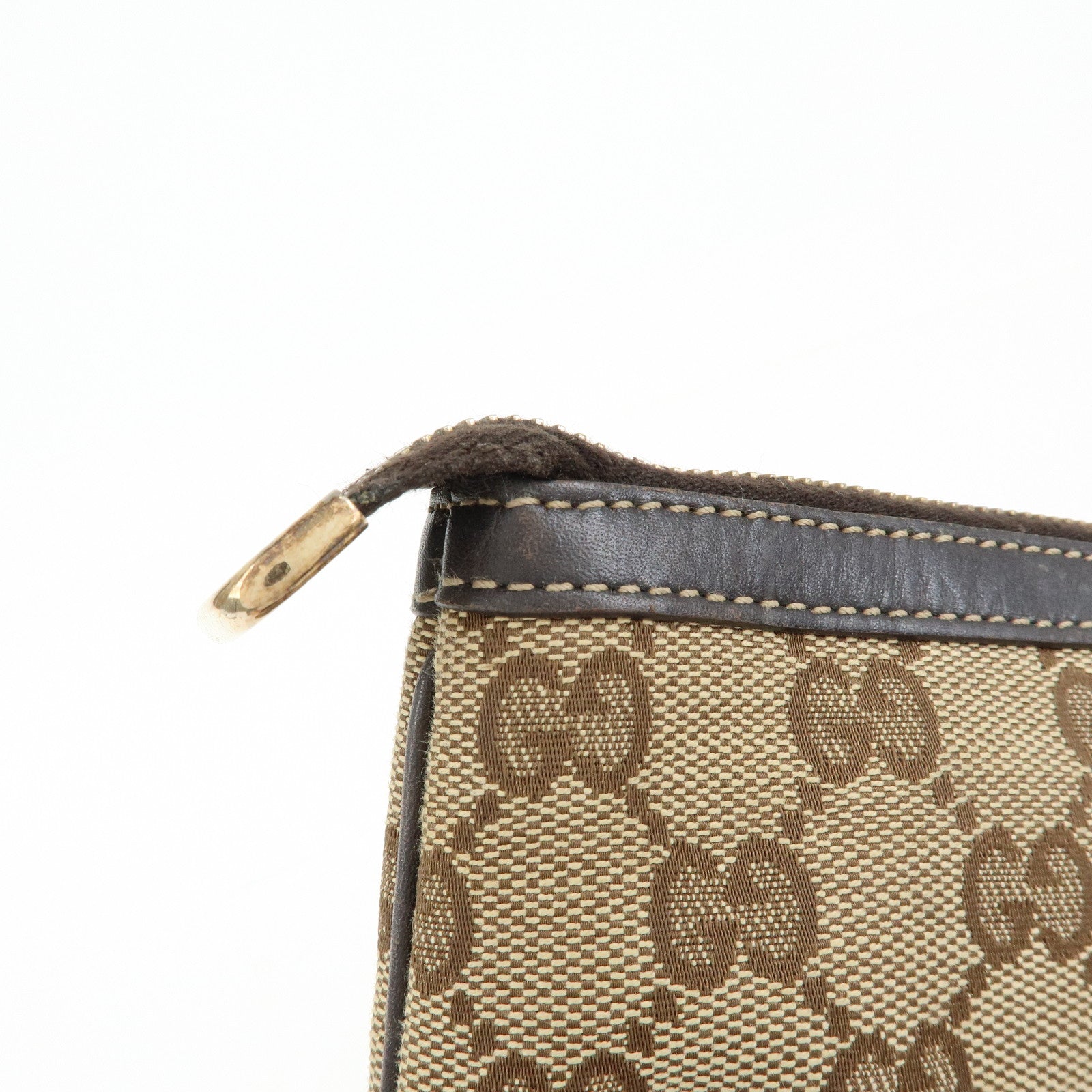 GUCCI Sherry Interlocking G Canvas Leather Mini Clutch Bag 191184