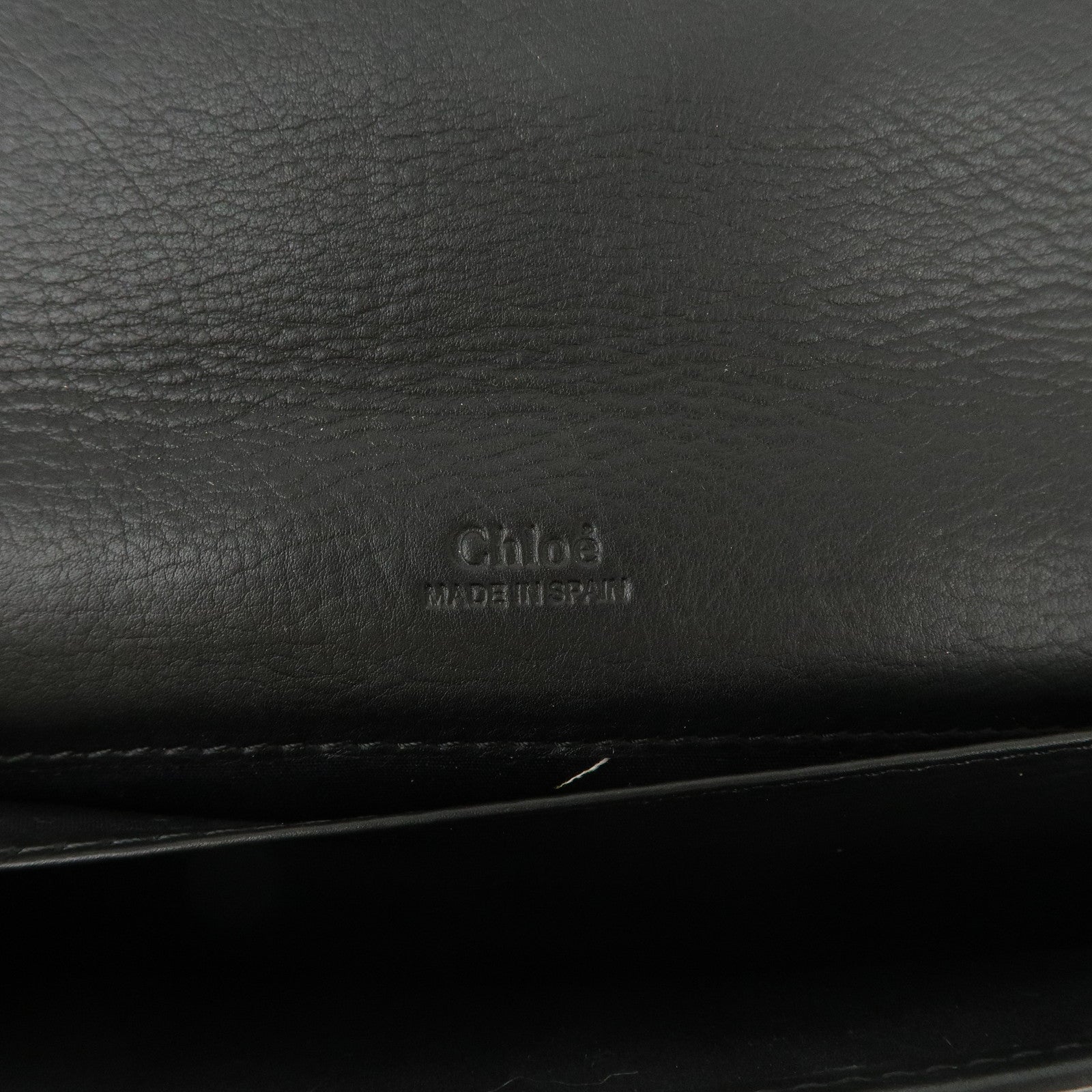 Chloe Leather Chain Shoulder Bag Black Gold Hardware Used