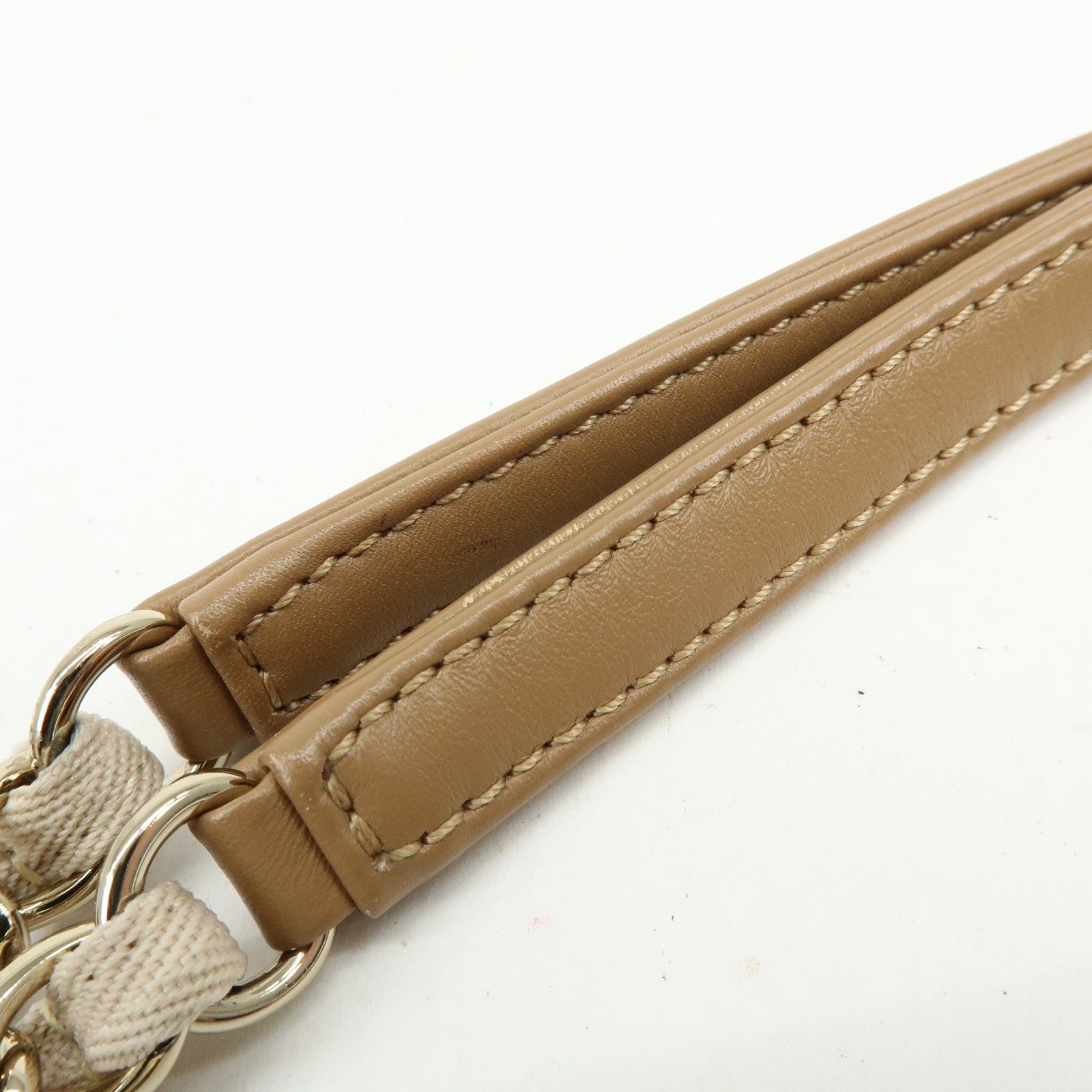 CHANEL Deauville MM Straw Leather Tote Shoulder Bag Beige A67001