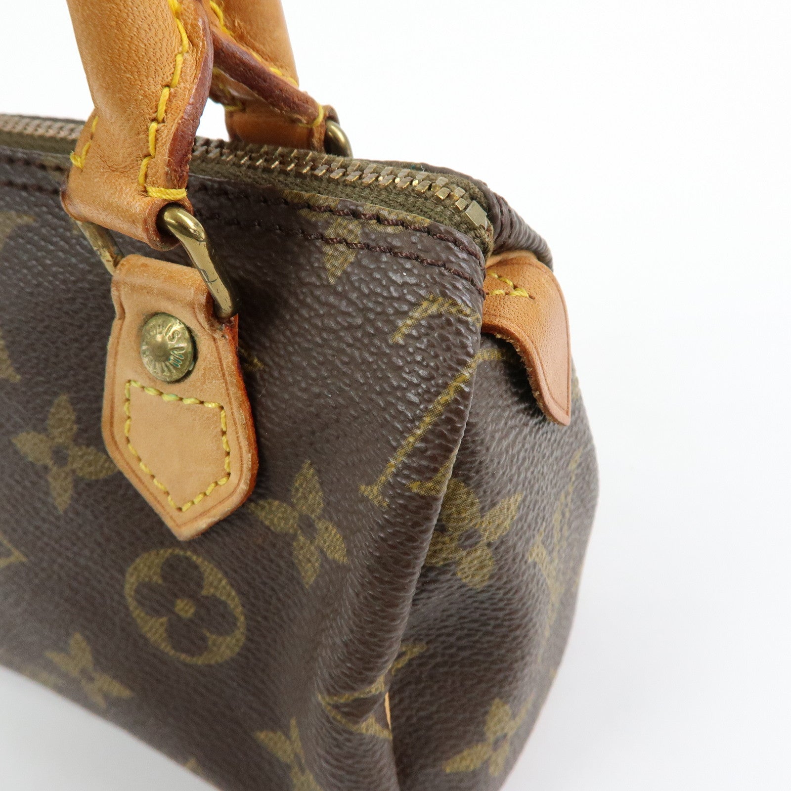 Louis Vuitton Monogram Mini Speedy Hand Bag & Strap Brown M41534