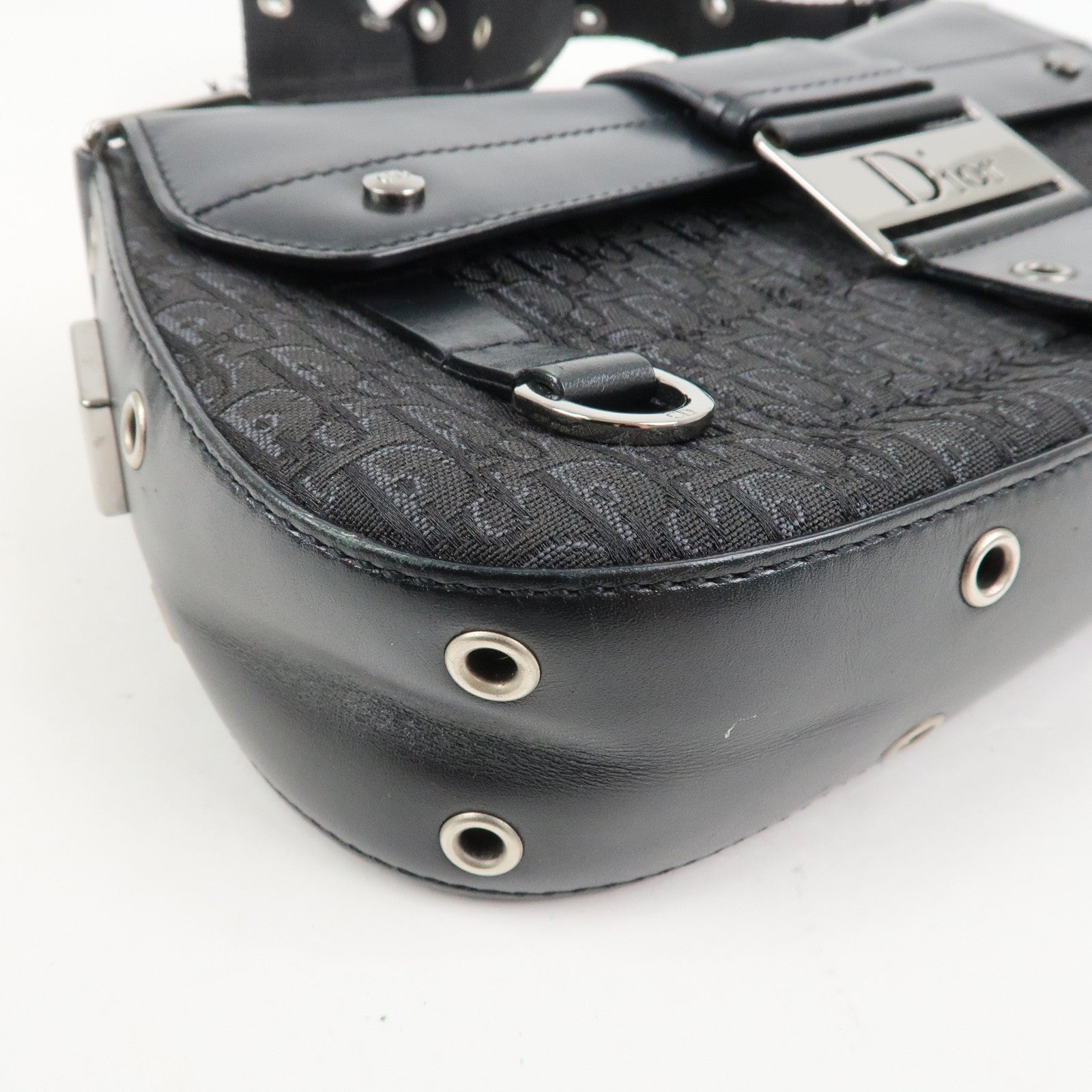 Christian Dior Trotter Street Chic Canvas Leather Shoulder Bag