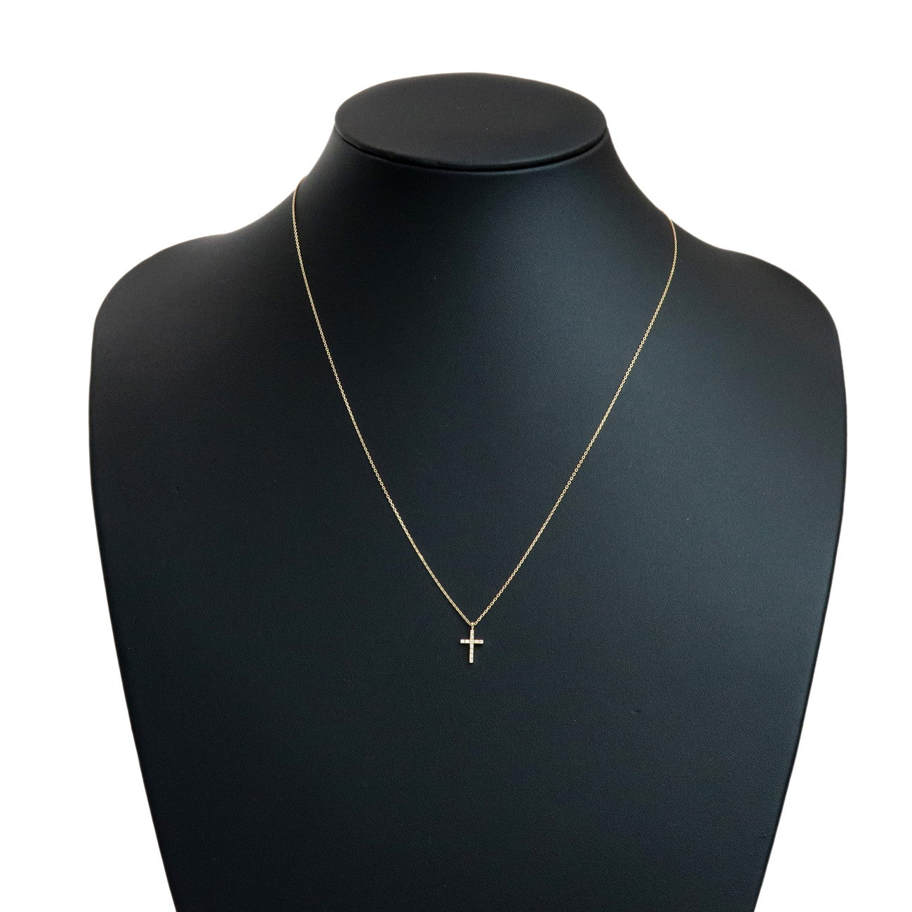 ete Diamond Cross Necklace K18YG 750YG Yellow Gold