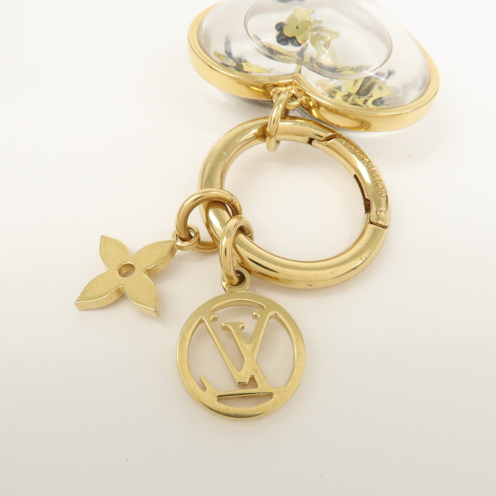 Louis Vuitton Porte Cles Plastic Metal I LV U Key Charm Gold M00559
