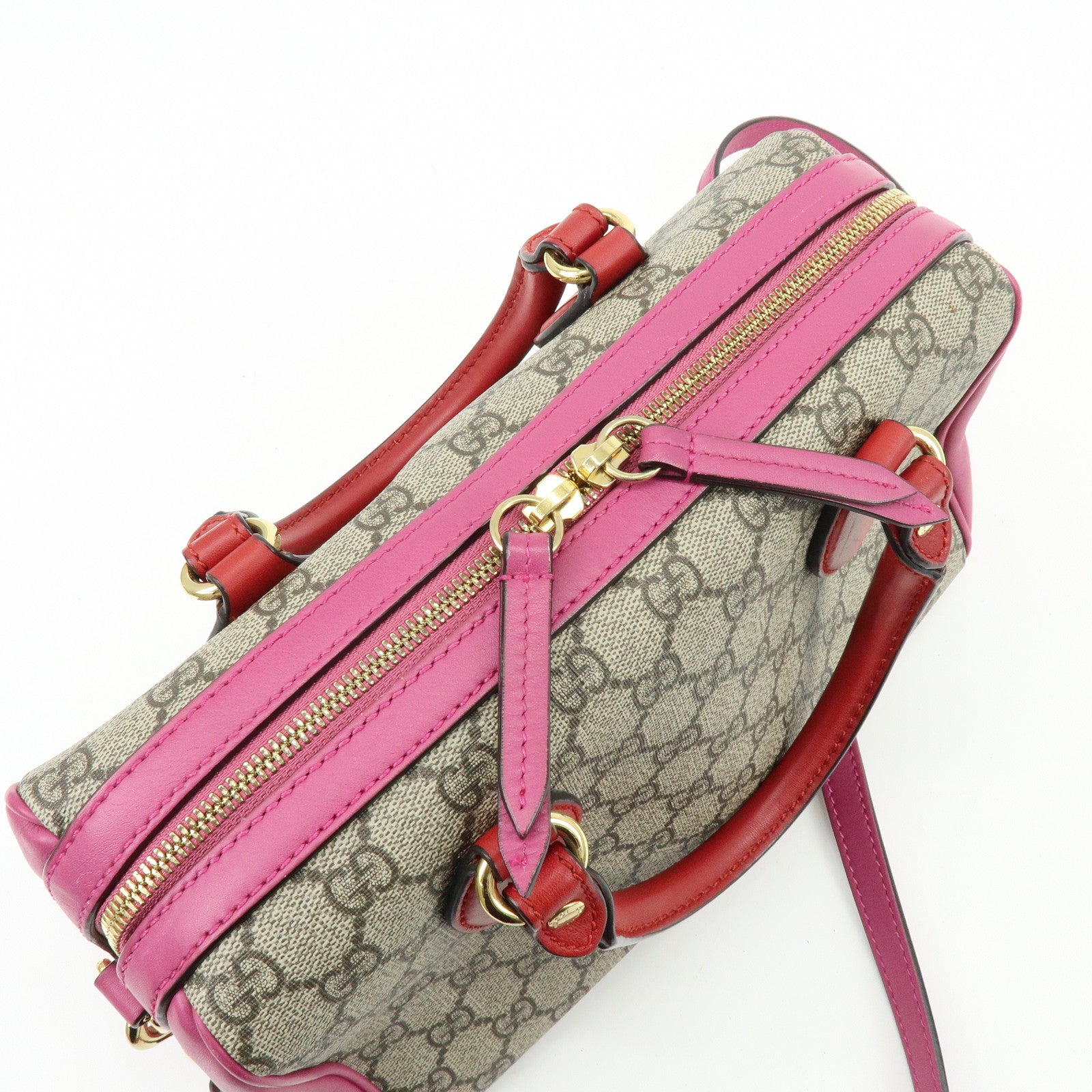 GUCCI GG Supreme Leather 2Way Bag Hand Shoulder Bag Beige 409529