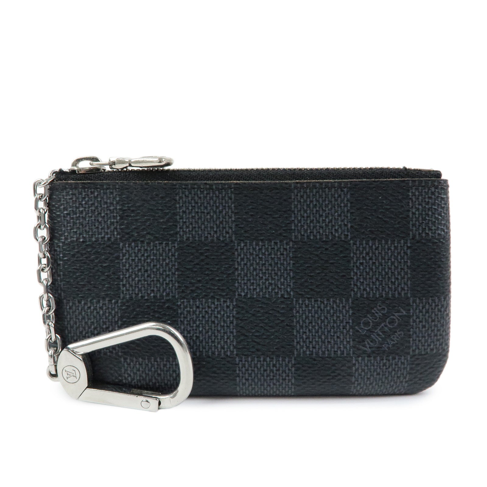 Louis Vuitton Damier Graphite Pochette Cles Coin Case Black N60155