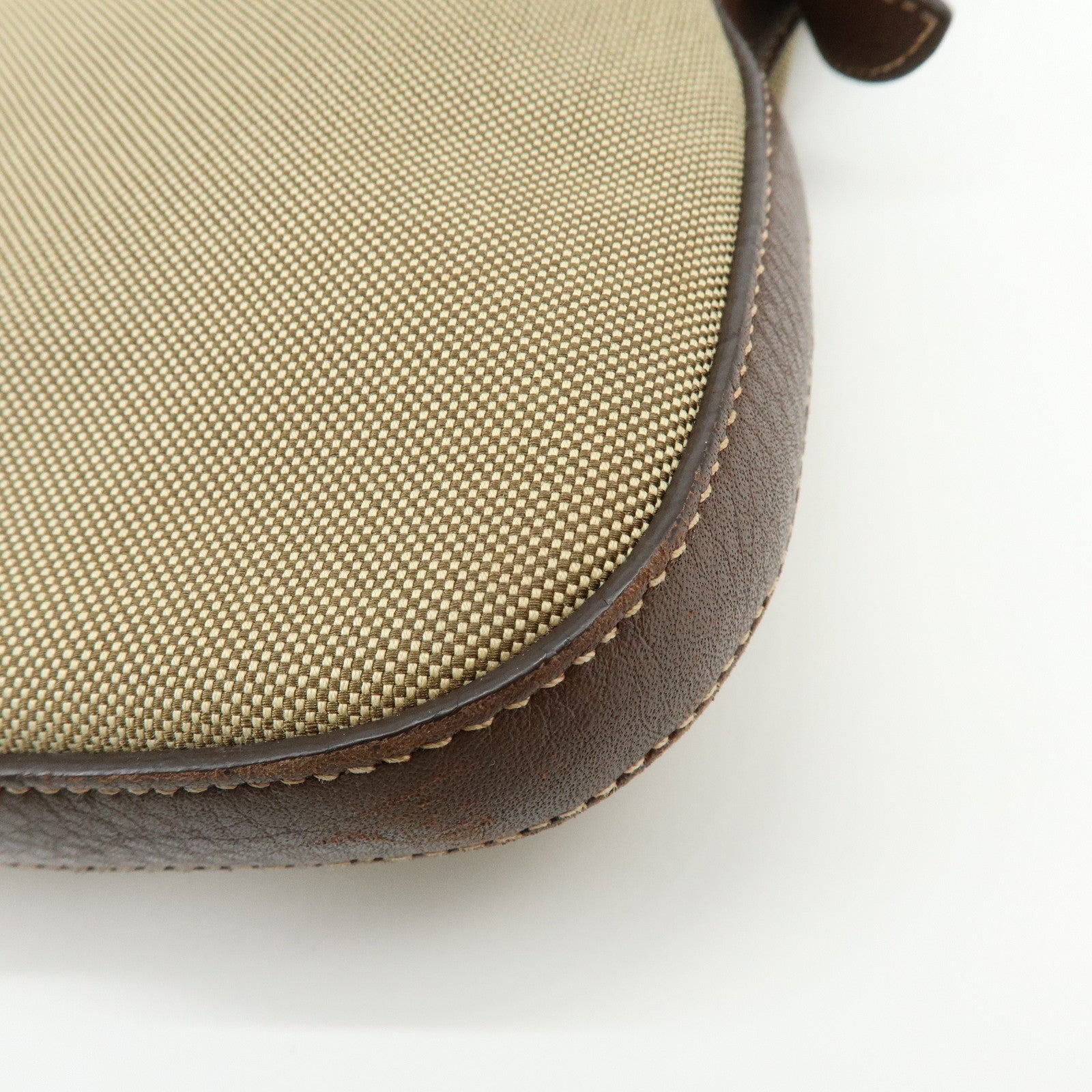 PRADA Logo Jacguard Leather Shoulder Bag Crossbody Bag Brown