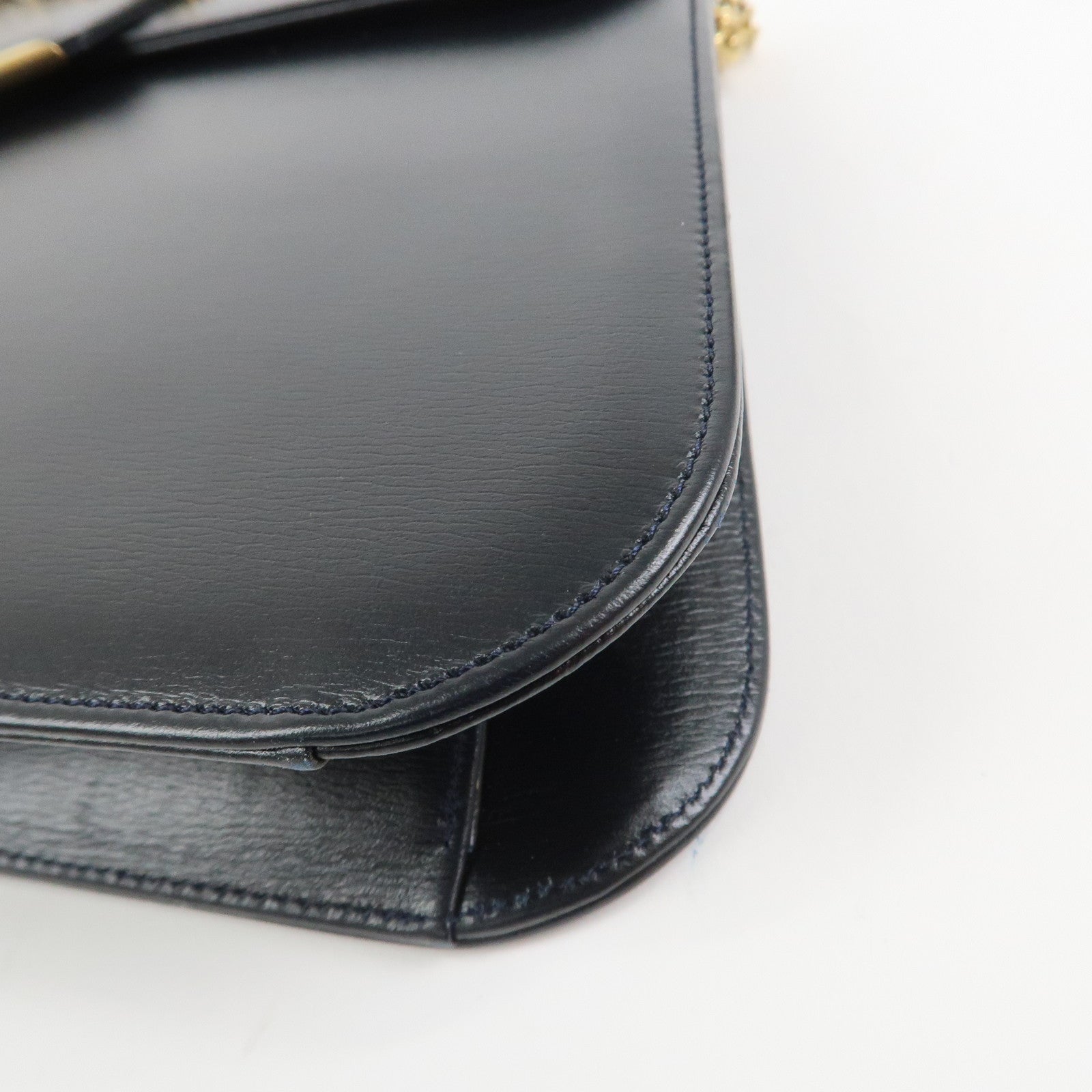 Cartier Sapphire Line Leather Sapphire Chain Shoulder Bag Black