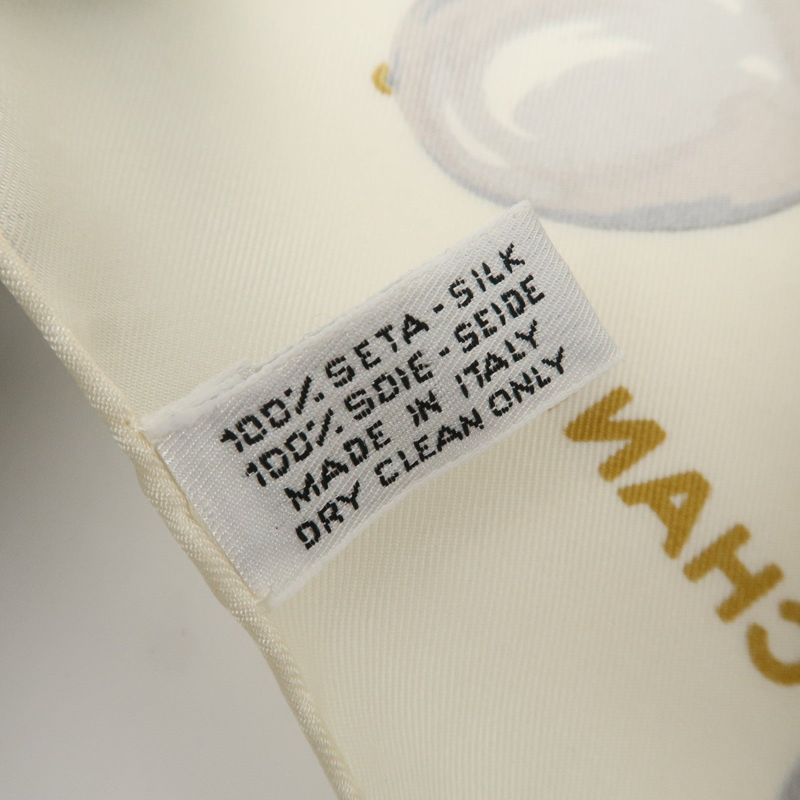 CHANEL Silk 100% Gripoix 86×86 Scarf Ivory Multicolor