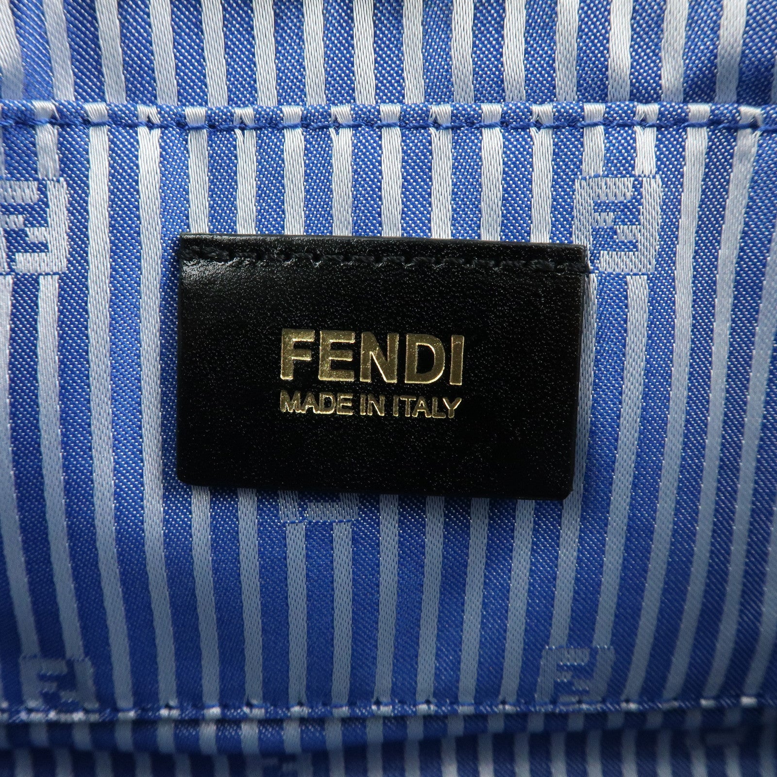 FENDI Zucca PVC Chain Accessory Pouch Hand Bag White 8BR592