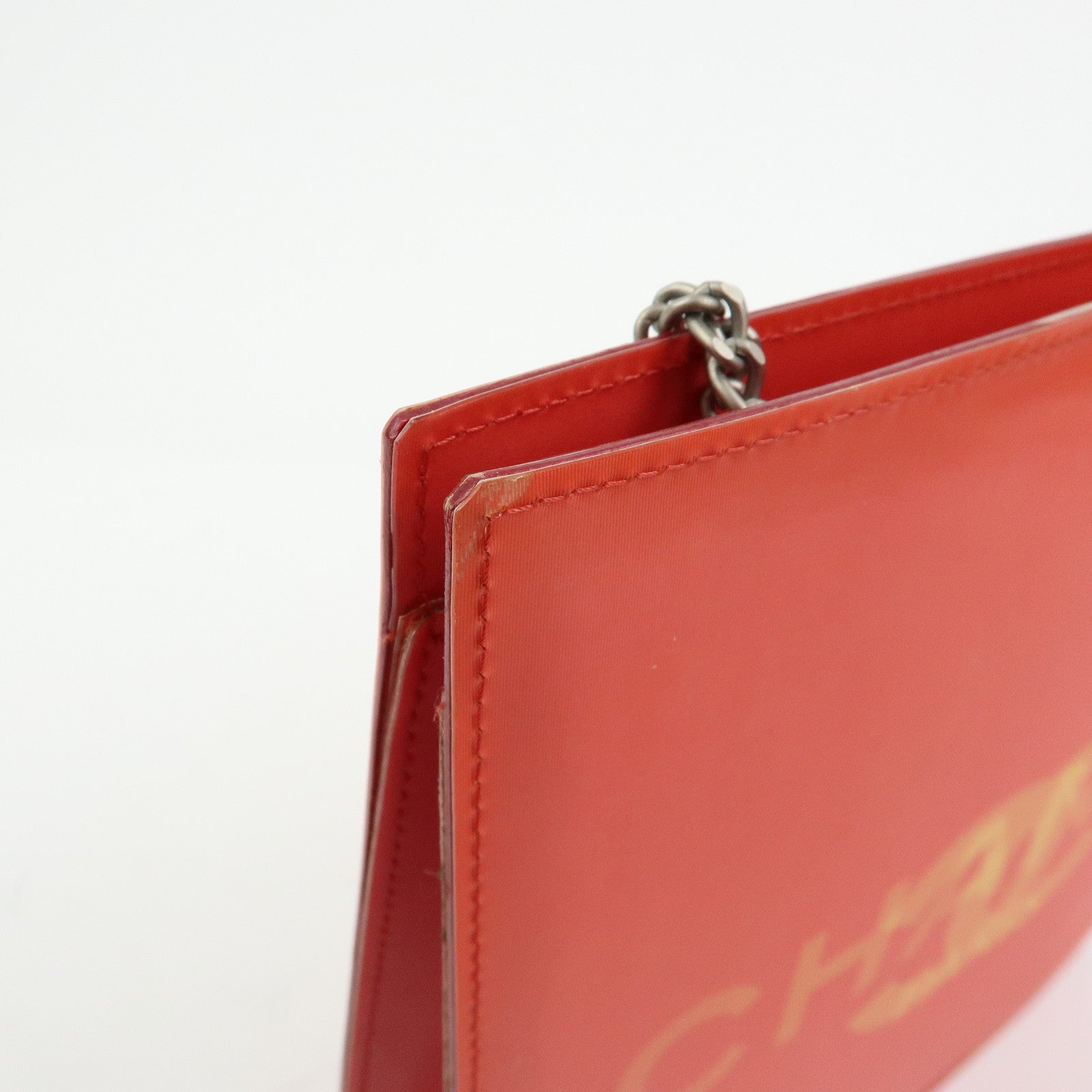 CHANEL COCO Mark PVC Hologram Chain Shoulder Bag Red