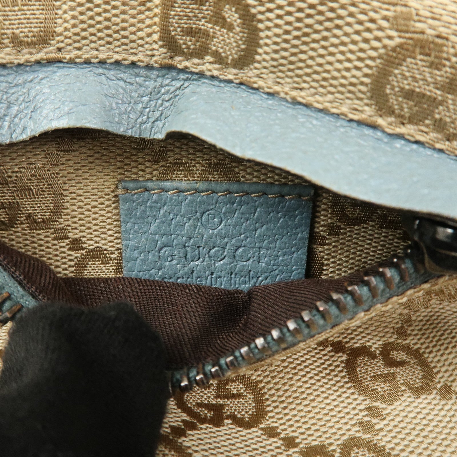 GUCCI Sherry GG Monogram Canvas Leather Body Bag Waist Pouch 162962