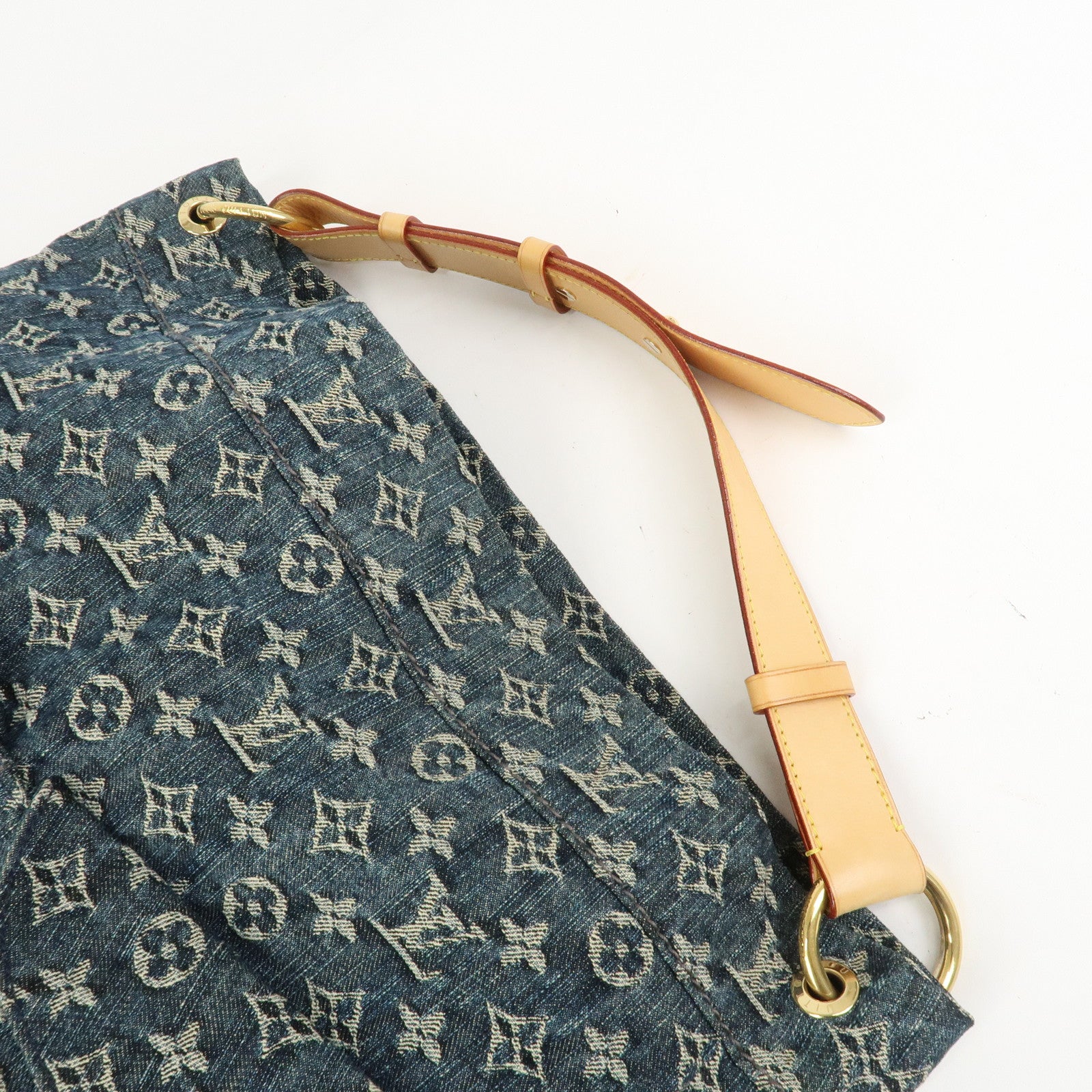 Louis Vuitton Monogram Denim Daily GM Shoulder Bag Gris Bleu M40493