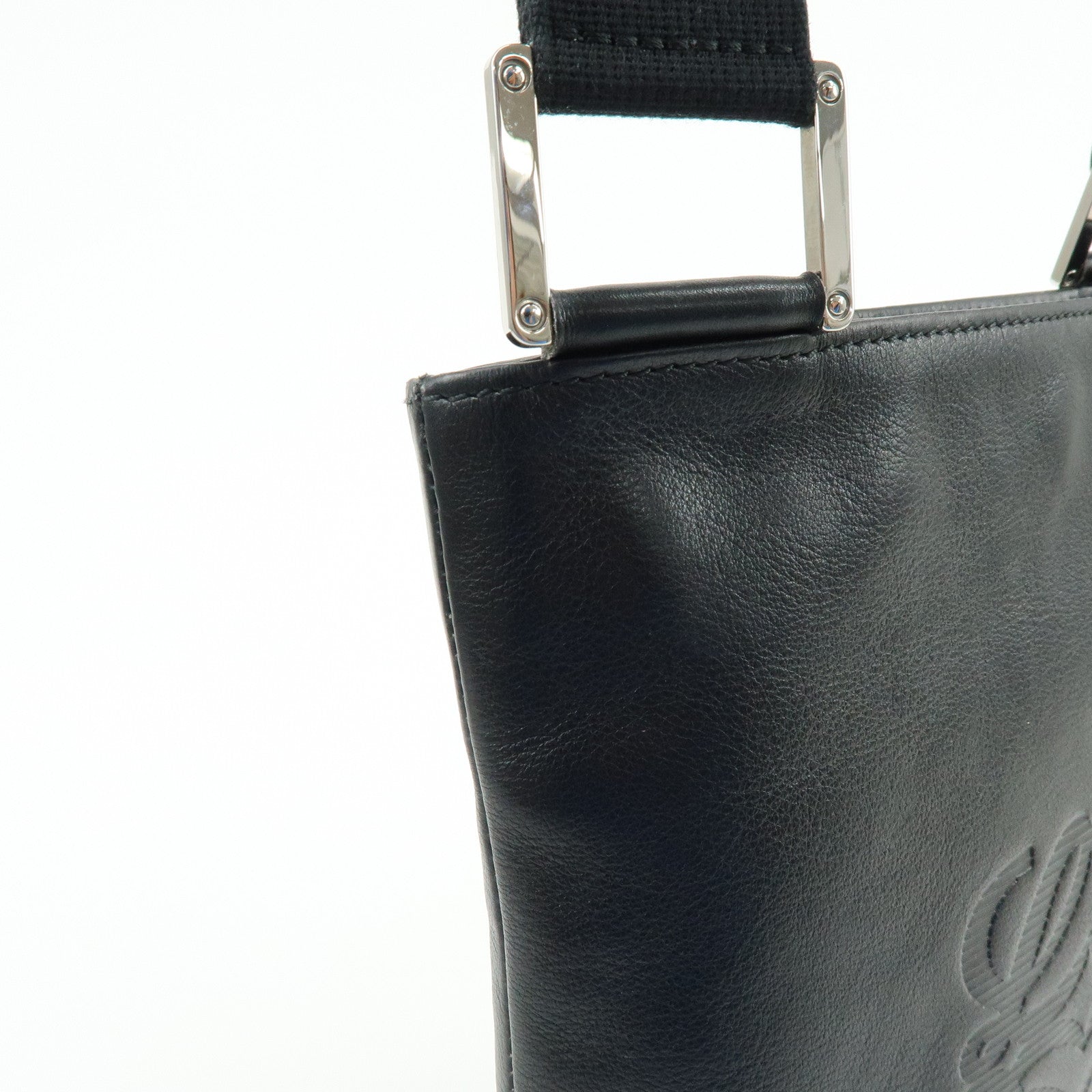 LOEWE Anagram Calf Leather Shoulder Bag Crossbody Bag Black