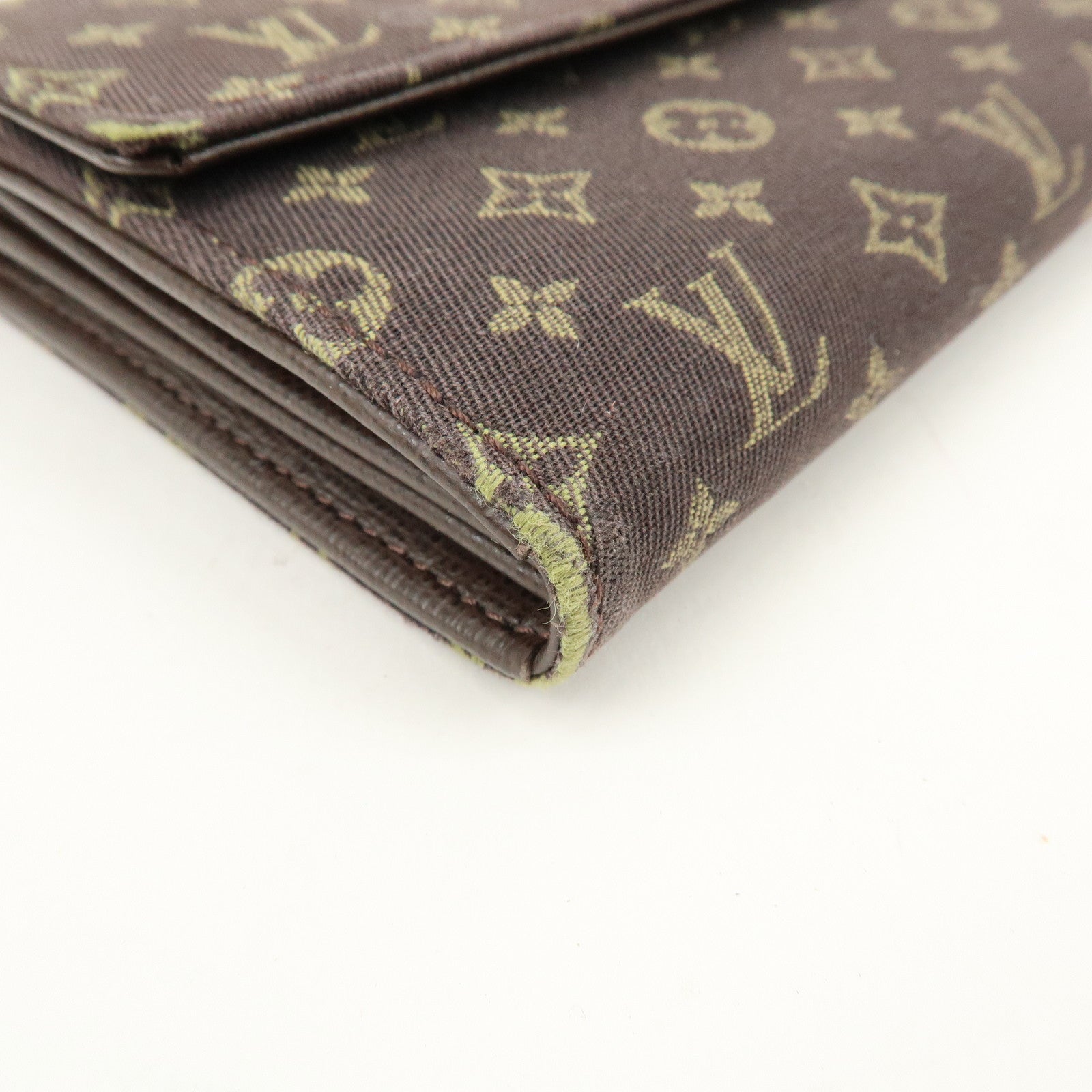Louis Vuitton Monogram Mini Lin Canvas Long Wallet Brown M95234