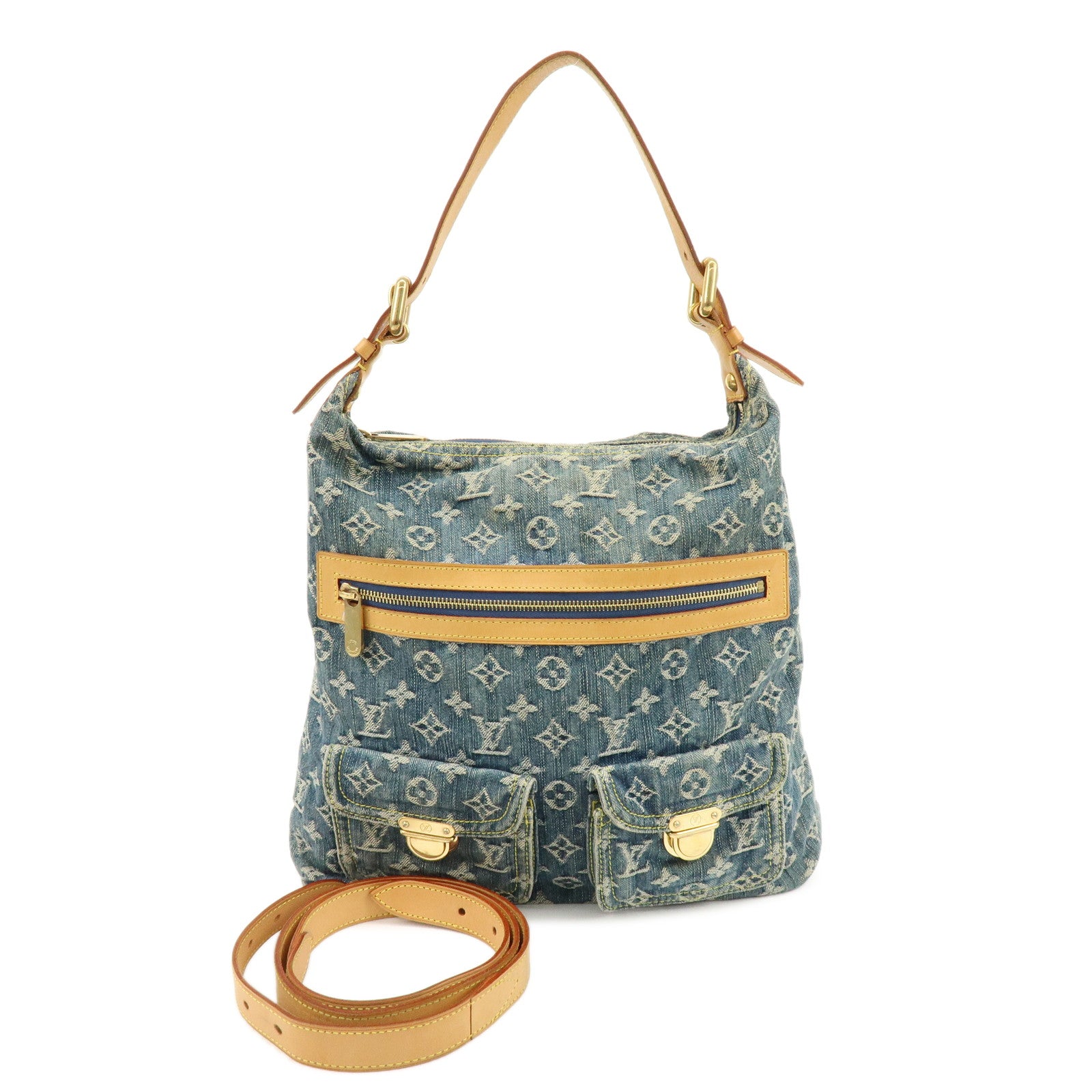 Louis Vuitton Monogram Denim Baggy GM Shoulder Bag Blue M95048