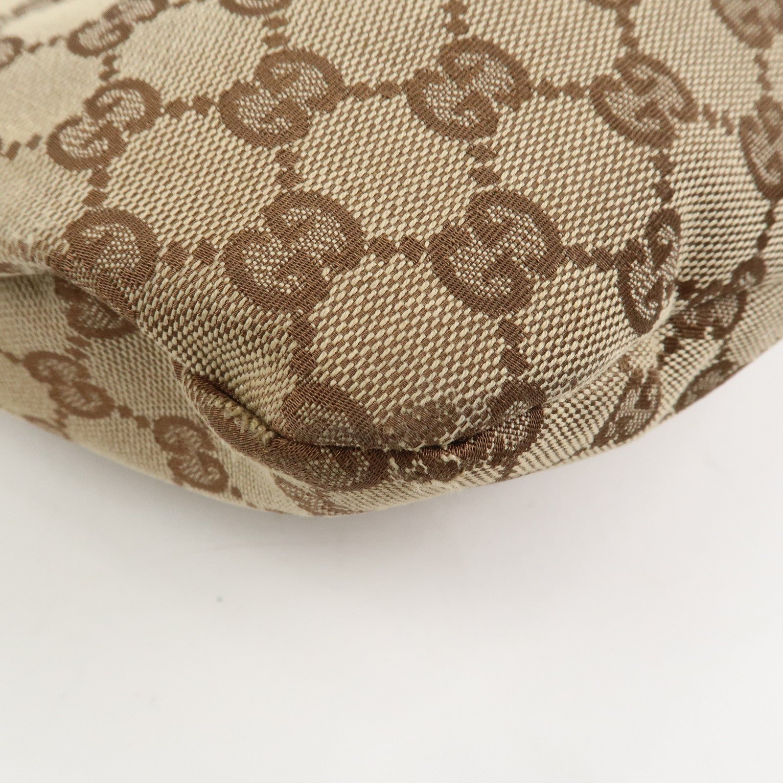 GUCCI Bamboo GG Canvas Leather Shoulder Bag Hand Bag Beige 124293