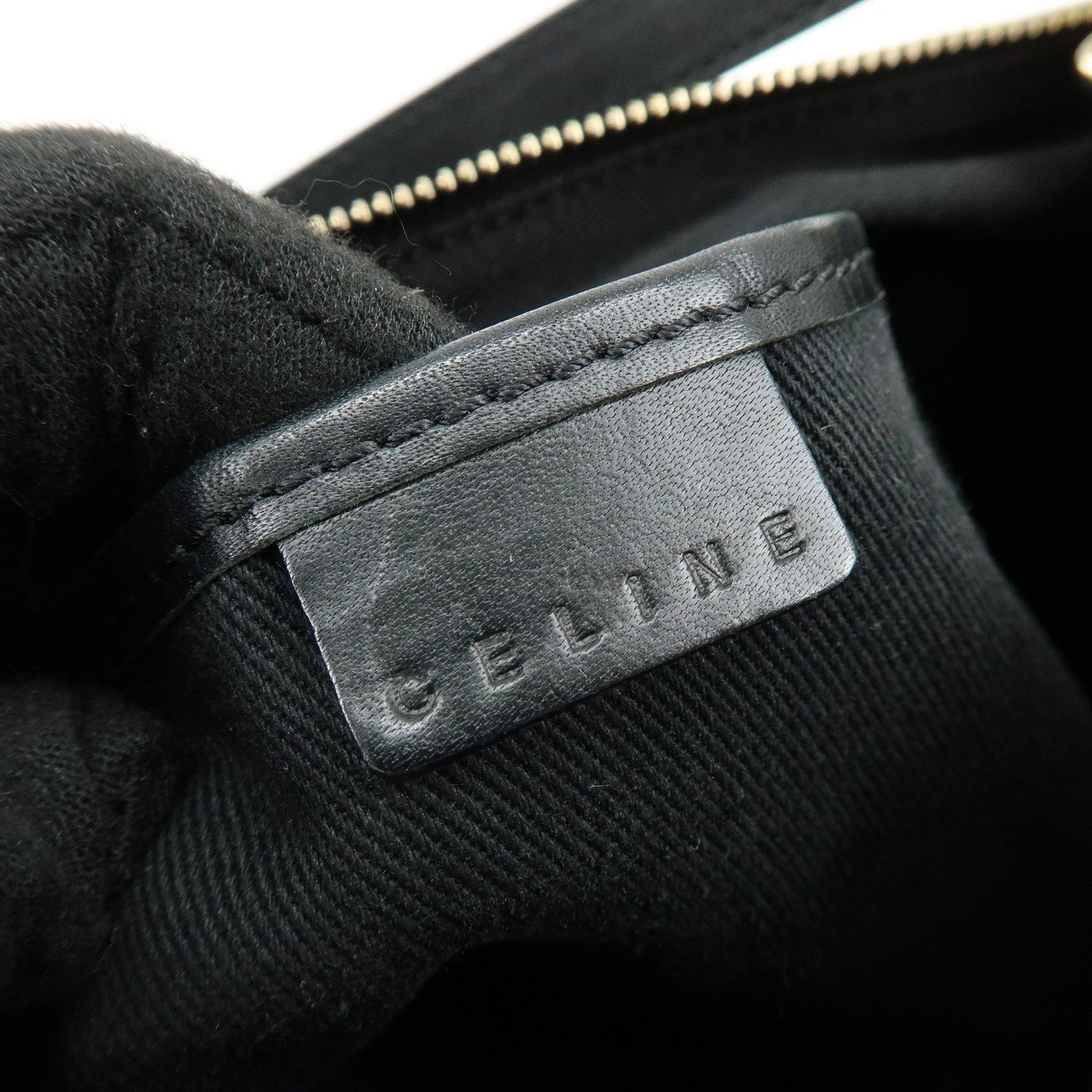 CELINE Macadam PVC Leather Shoulder Bag Hand Bag Black Brown