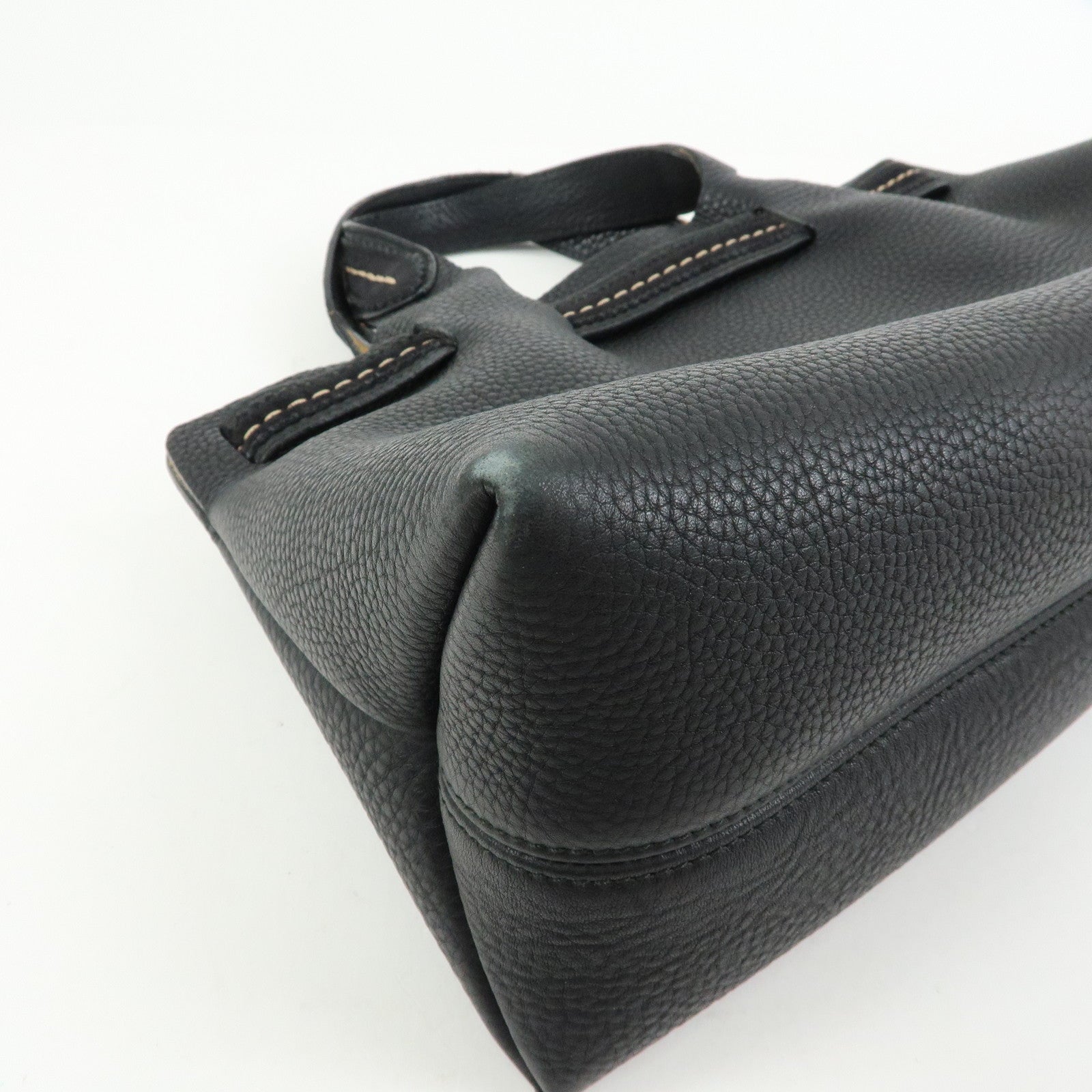 Ferragamo Leather 2Way Bag Tote Bag Hand Bag Black
